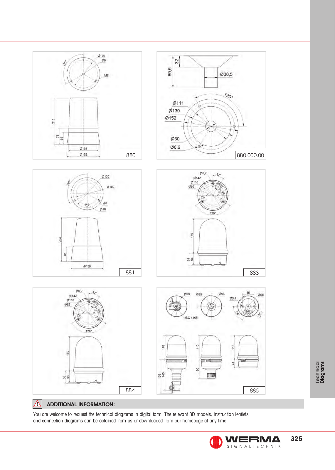 Werma 880.000.00, 880, 881, 883, 884 Technical Diagrams