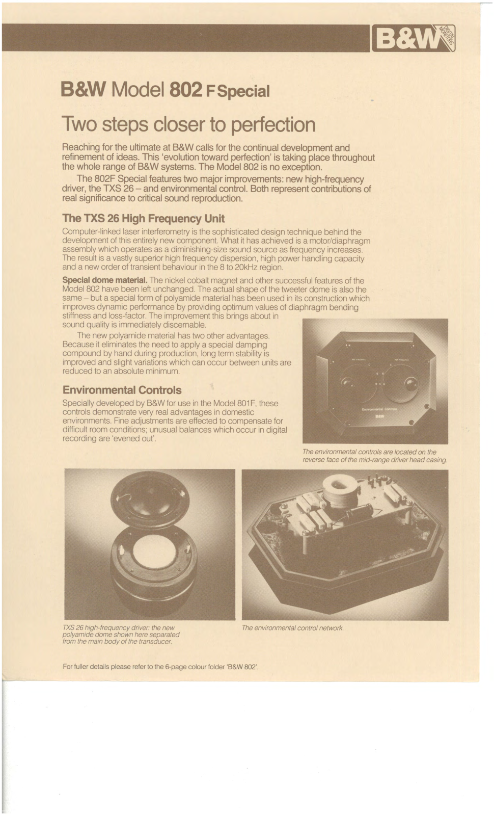 Bowers and Wilkins 802-F Brochure