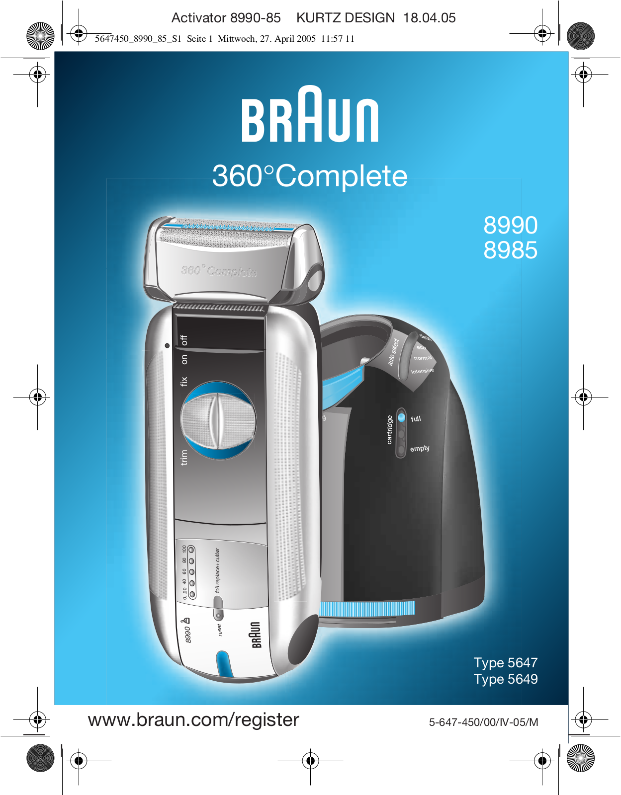 Braun 8985, 8990 User Manual