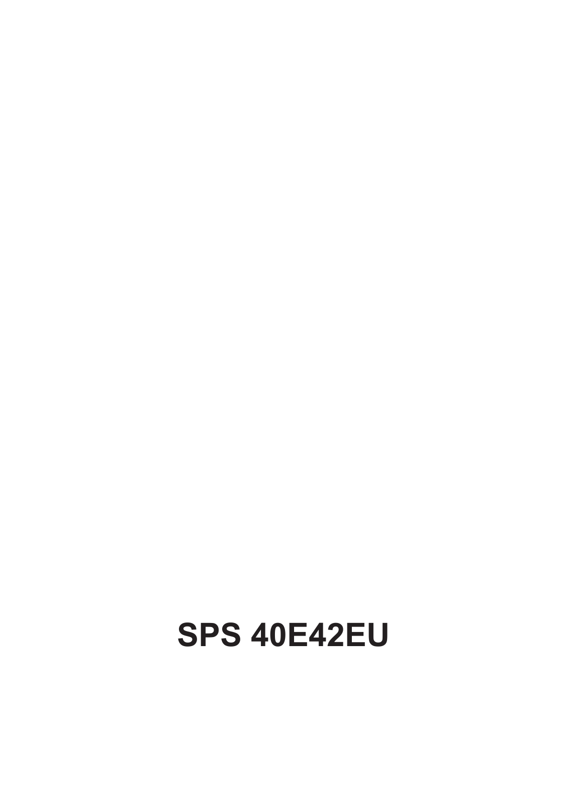 Bosch SPS40E42EU User Manual