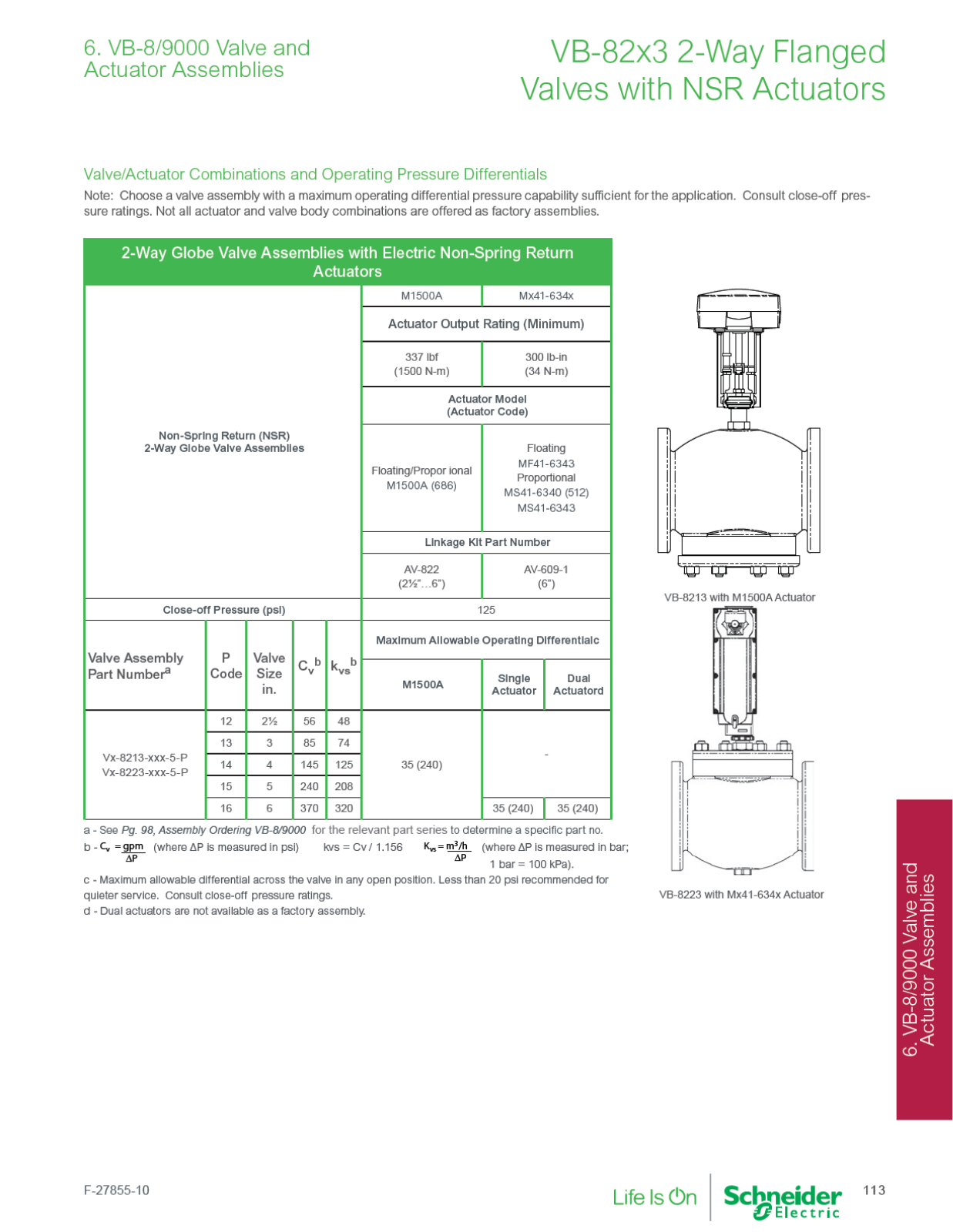 Schneider Electric VA-8213-556-5-12 Catalog Page