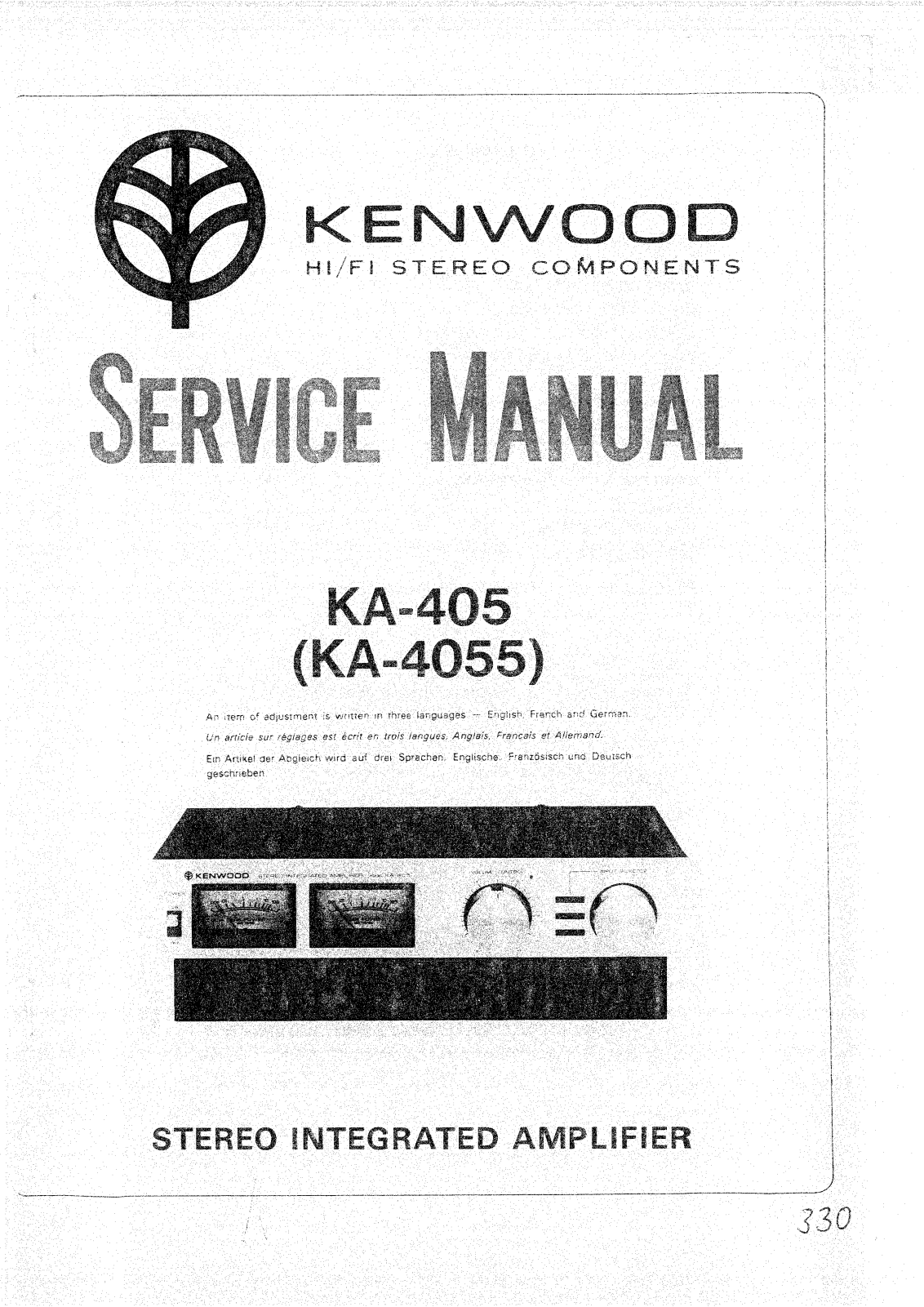 Kenwood KA-405, KA-4055 Service manual