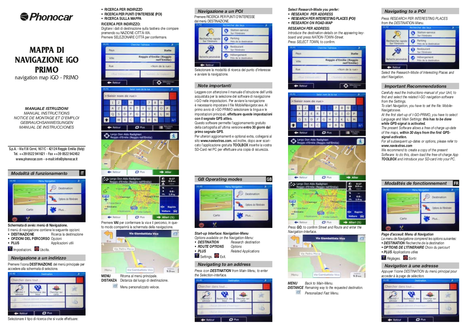 Phonocar iGO - PRIMO User guide - ManualMachine.com