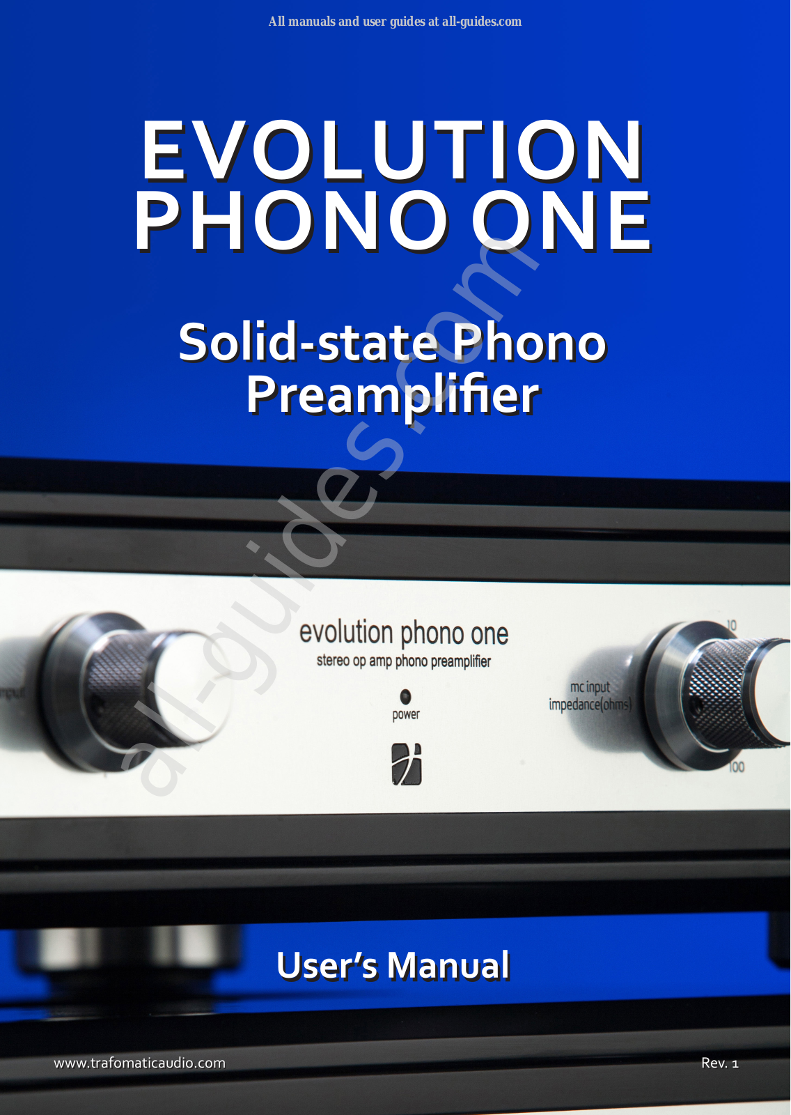 TRAFOMATIC AUDIO Evolution Phono One (black/silver plates) 1572832-evolution_phono_one.pdf - ManualMachine.com
