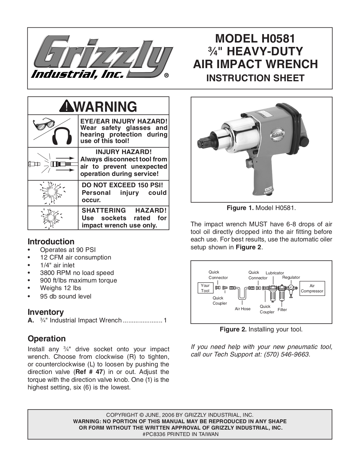 Grizzly H0581 User Manual