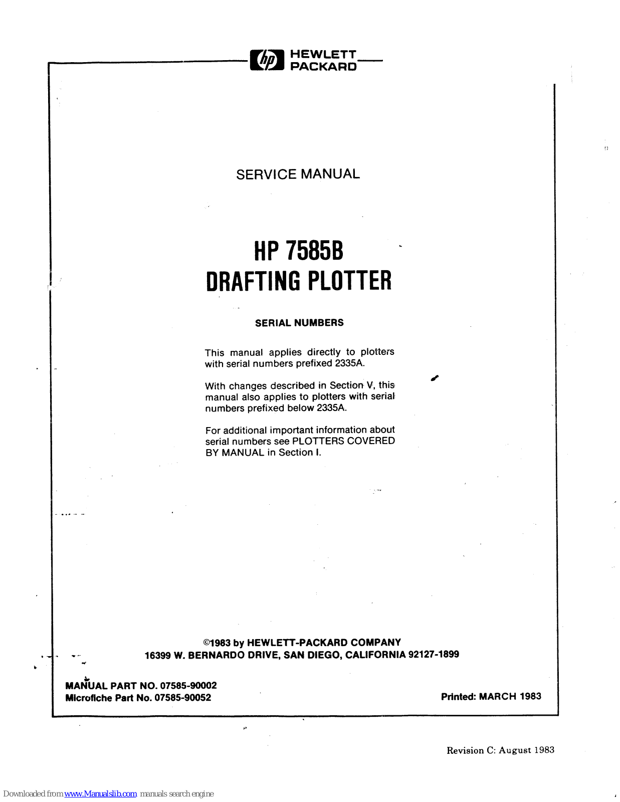 HP 7585B Service Manual