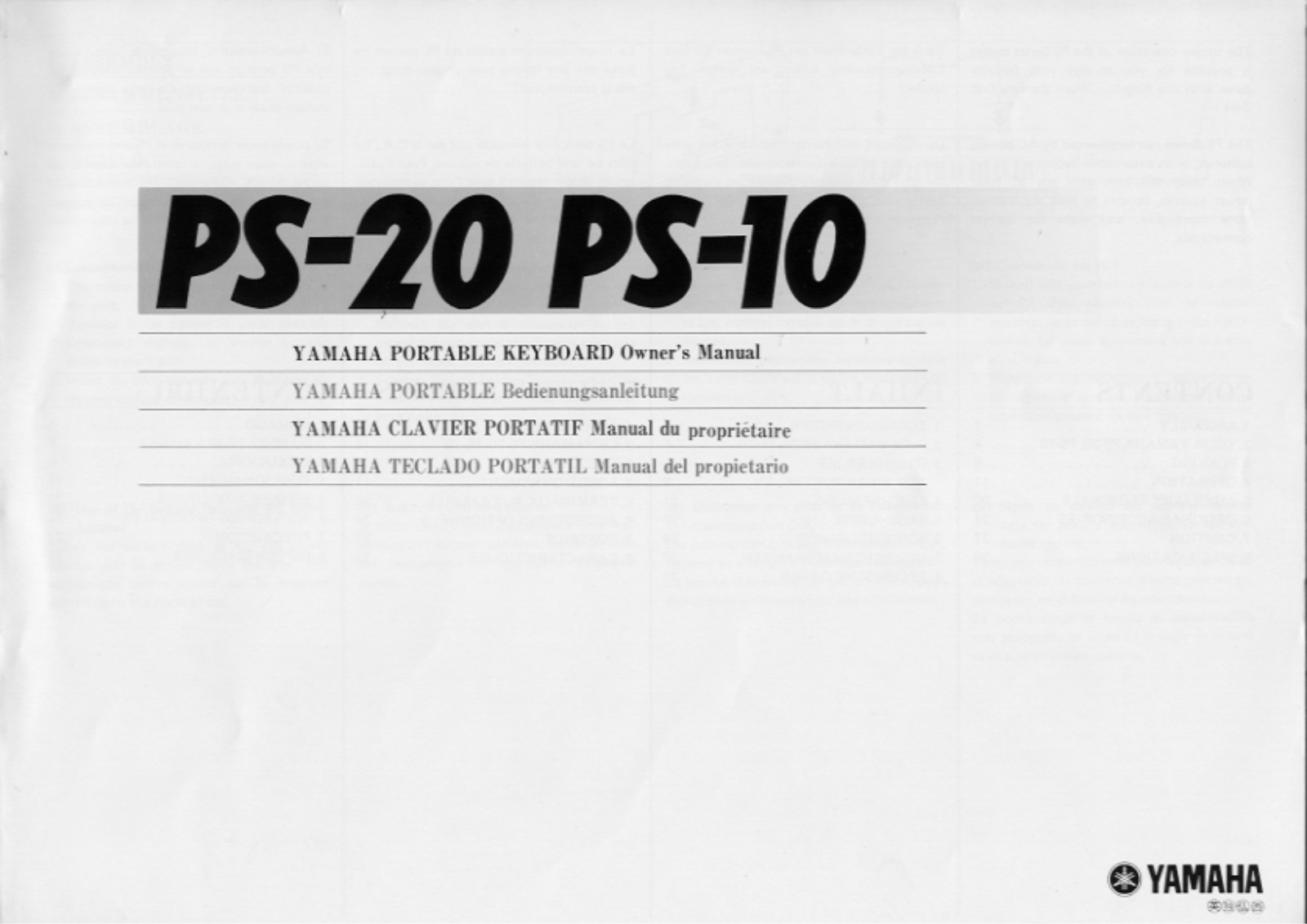 Yamaha PS20E User Manual