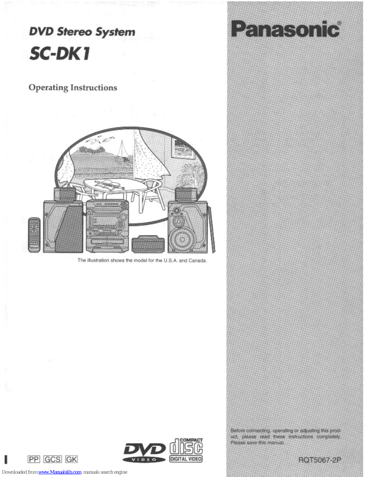 Panasonic SA-DK1, SB-AK57, SB-DK1, SB-PS70, SB-PC70 Operating Instructions Manual