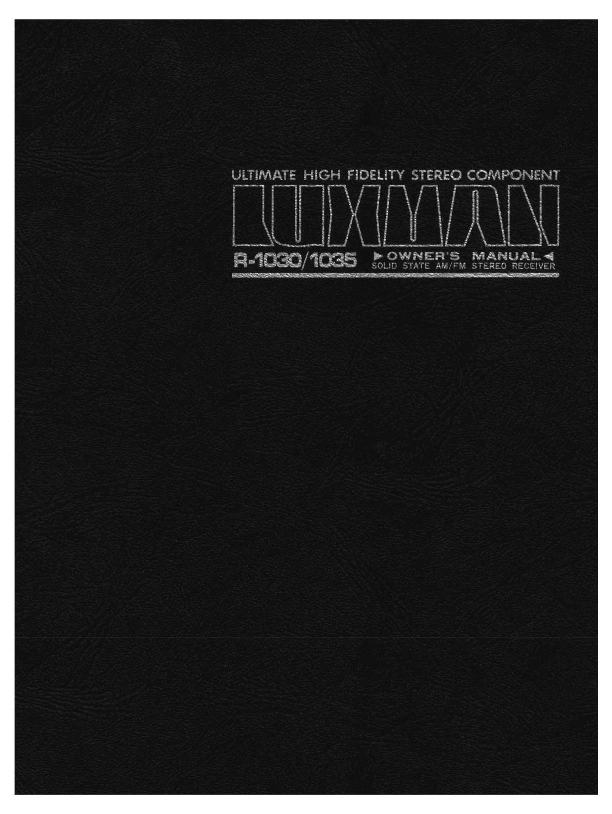 Luxman R-1030 Owners Manual