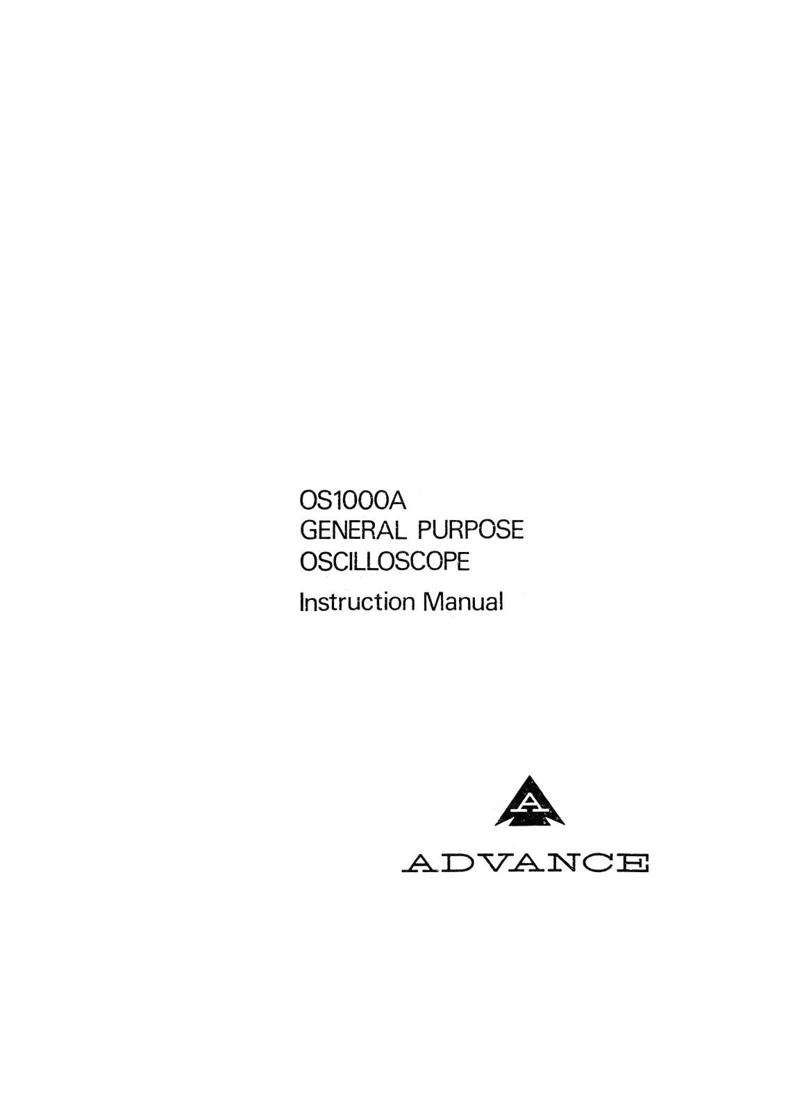 Advance OS1000A Instruction Manual