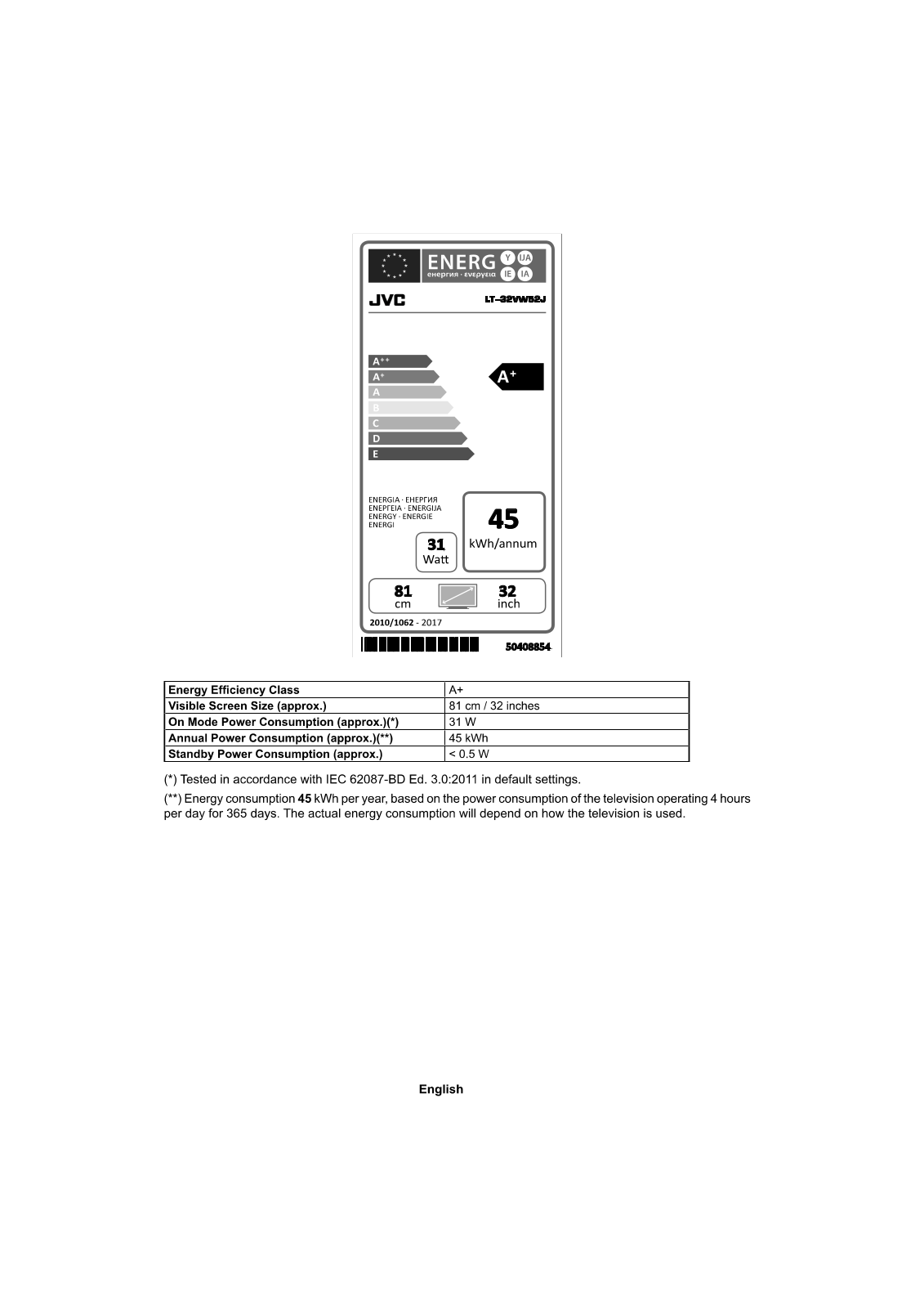 JVC LT-32VW52J User Manual