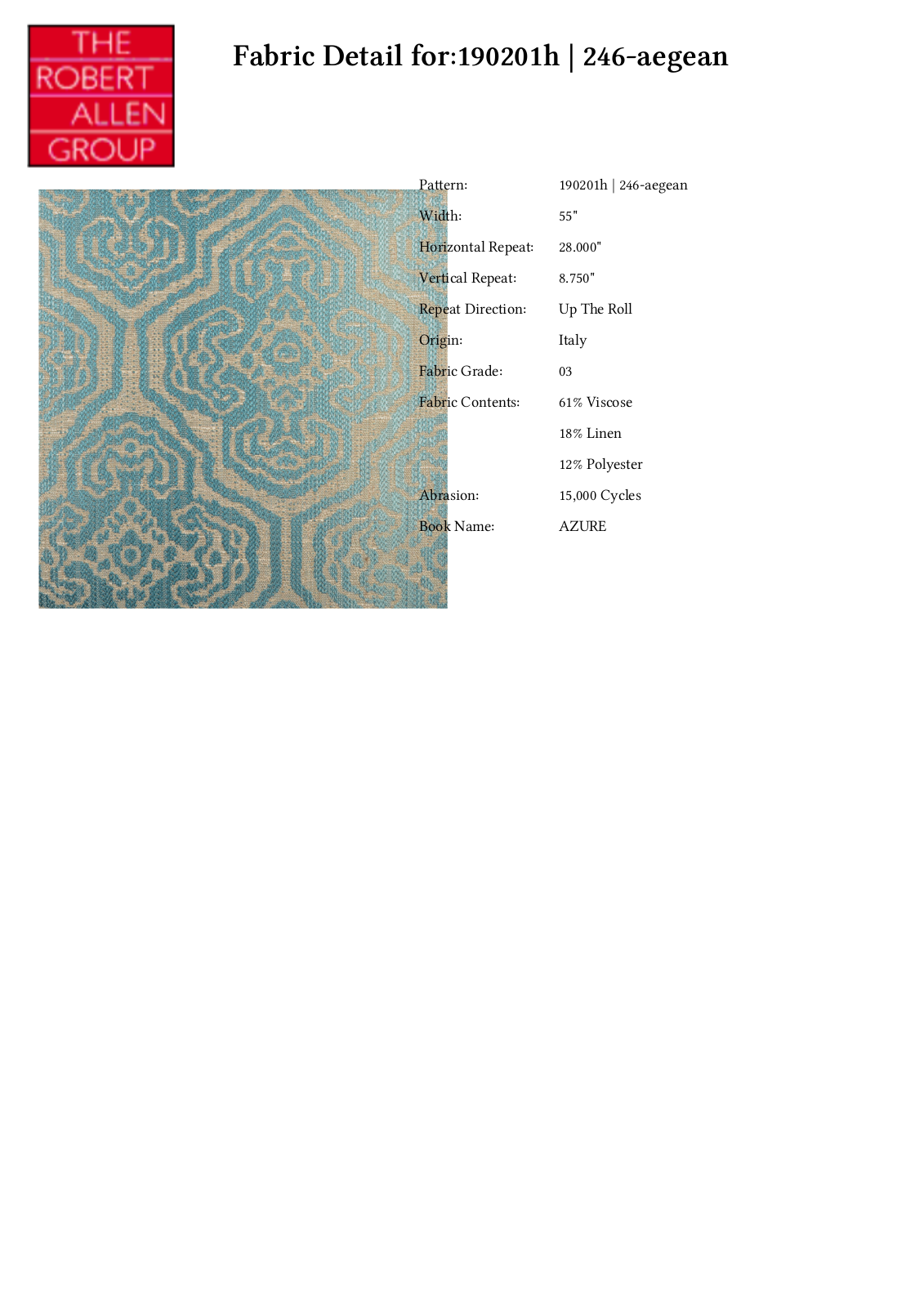 Duralee CRAL6738 Specifications - ManualMachine.com