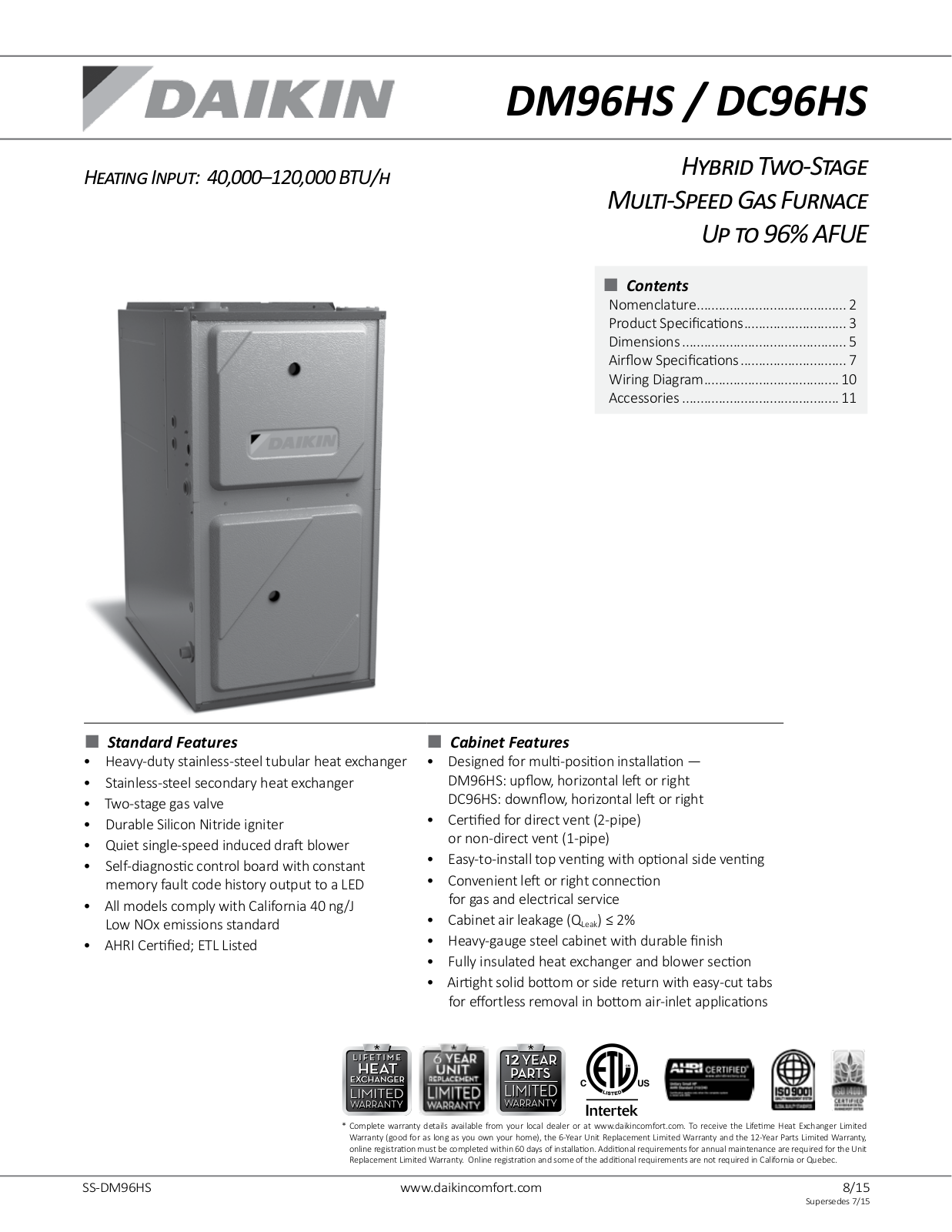 Goodman DC96HS0804CNA User Manual