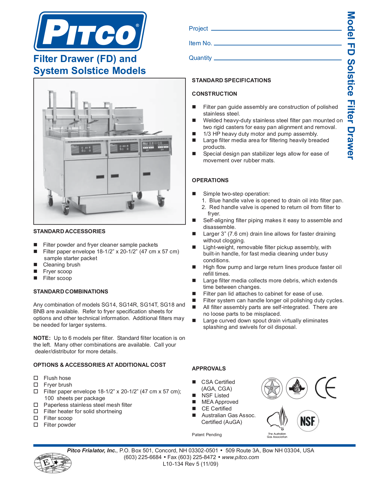 Pitco SG14 User Manual