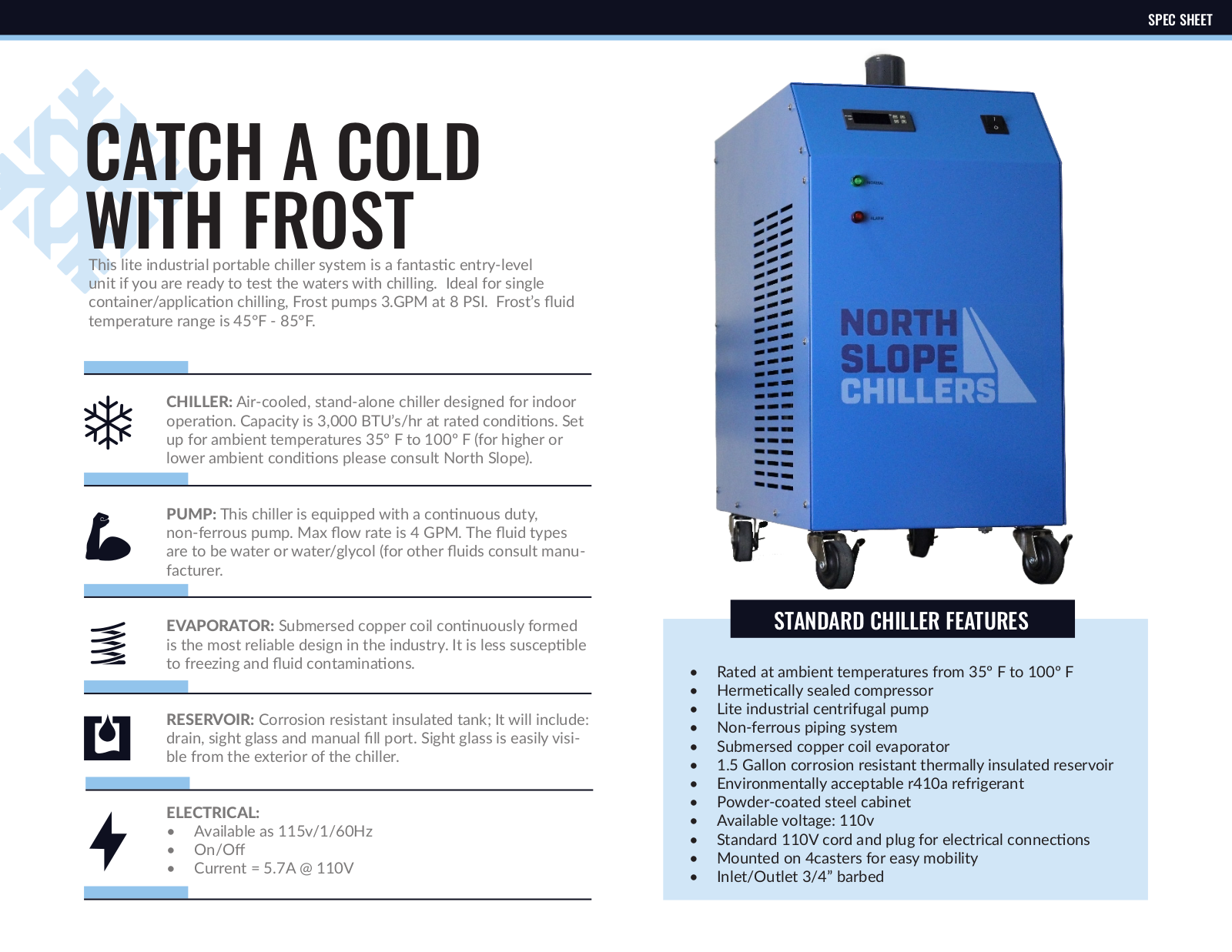 North Slope Chillers NSC0250- FROST Data Sheet