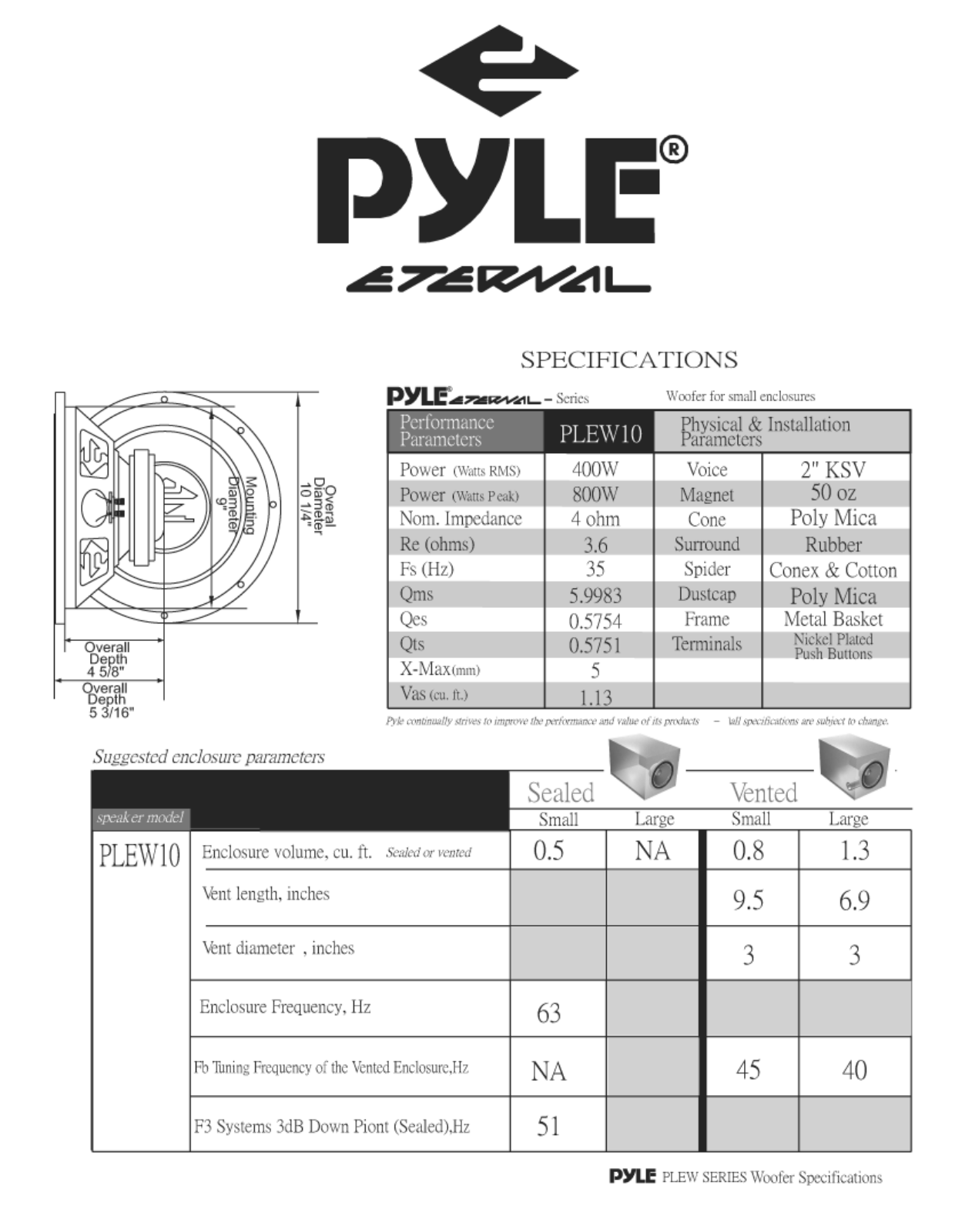 Pyle PLEW-10 Owners manual