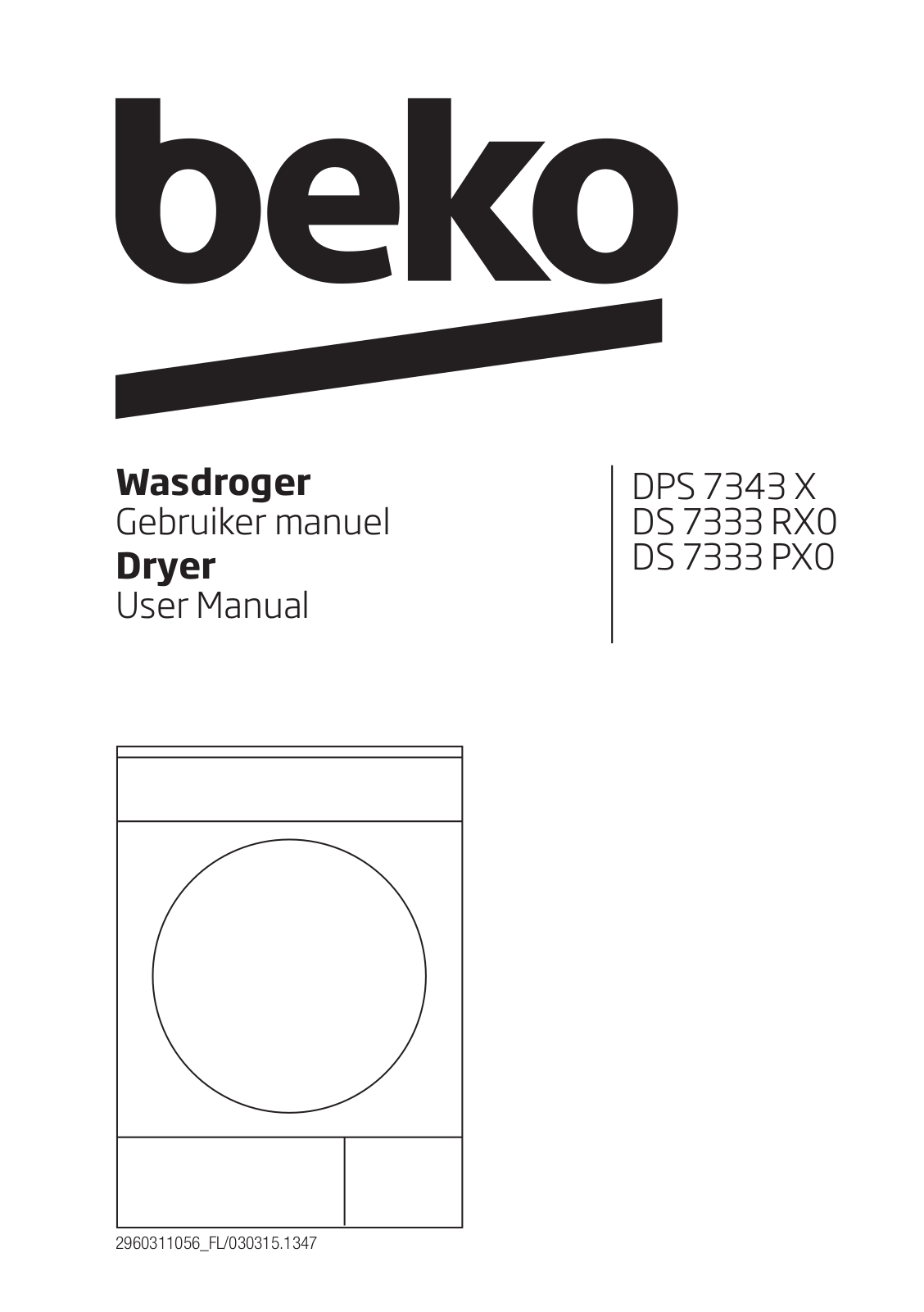 Beko DPS 7343 X, DS 7333 PX0, DS 7333 RX0 User Manual - ManualMachine.com