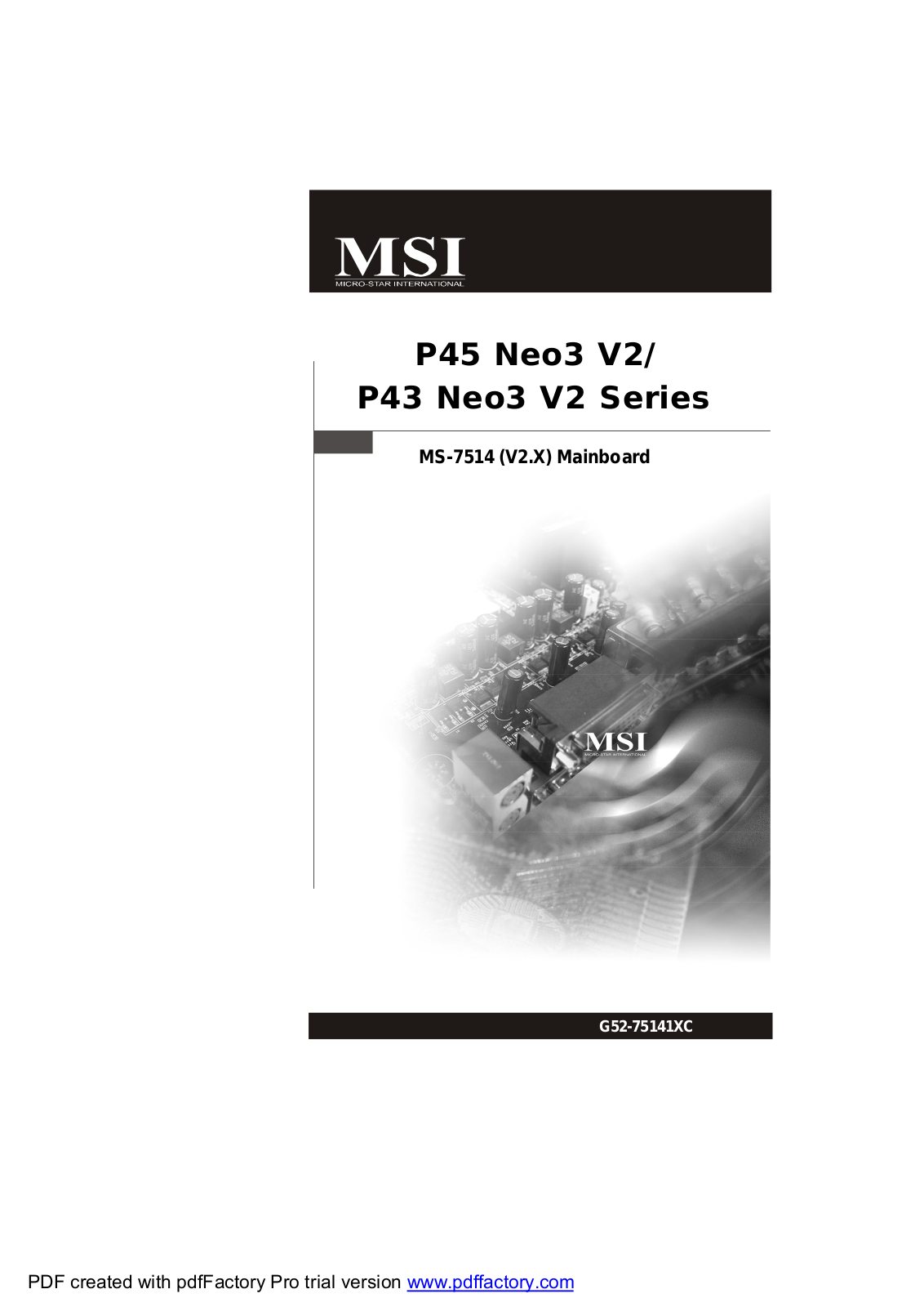 Msi P45 Neo3 V2 series, P43 Neo3 V2 Series user Manual