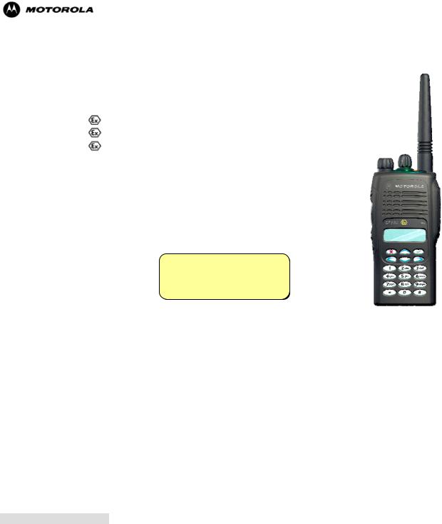 Motorola GP340 ATEX User Manual