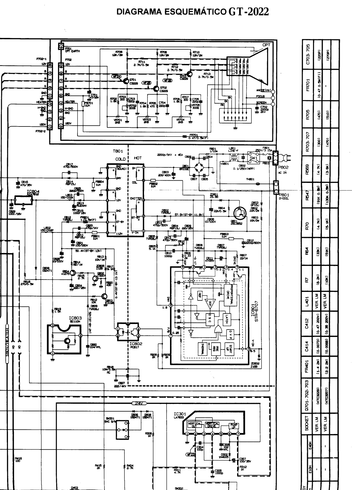 Gradiente GT-1422, GT-2022 Schematic