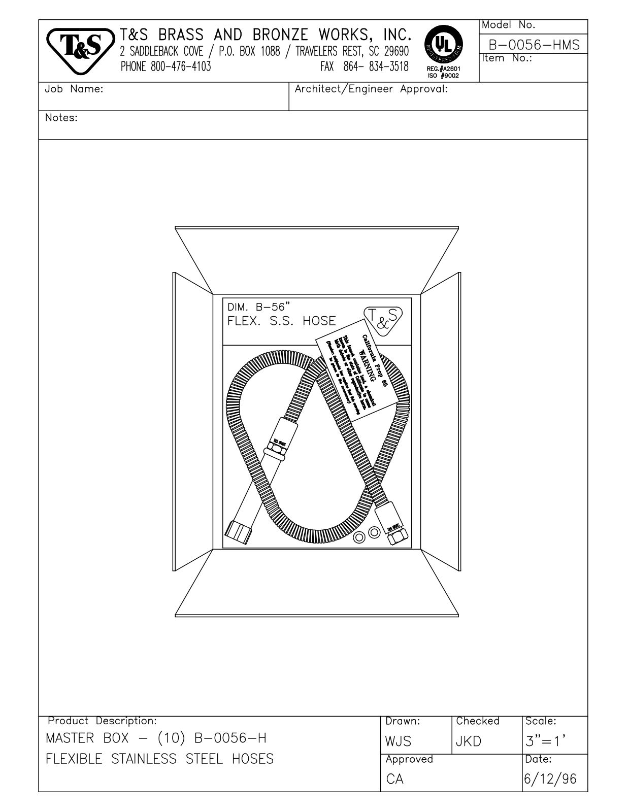 T&S Brass B-0056-HMS User Manual