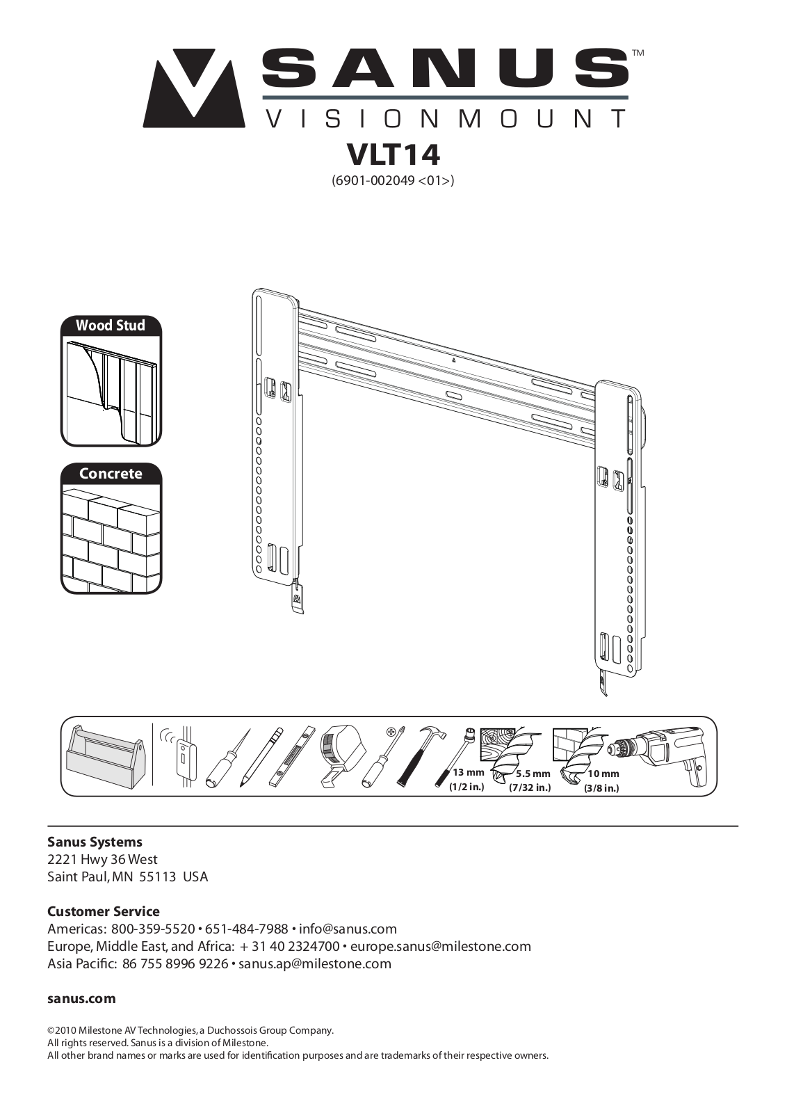 Sanus Systems VLT14 User Manual