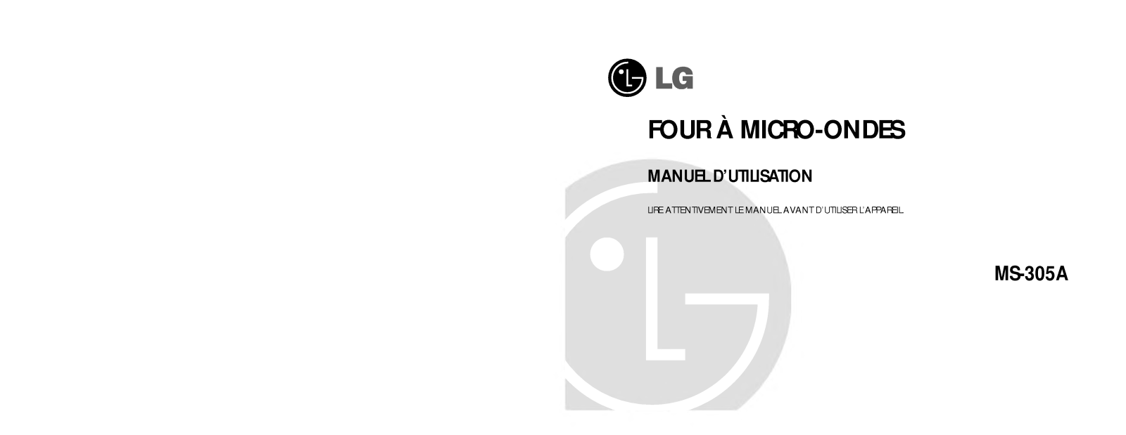 LG MS-305A, MS-305AS, MS-305AY User Manual