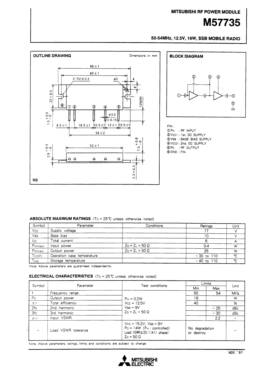 Mitsubishi M57735 Datasheet