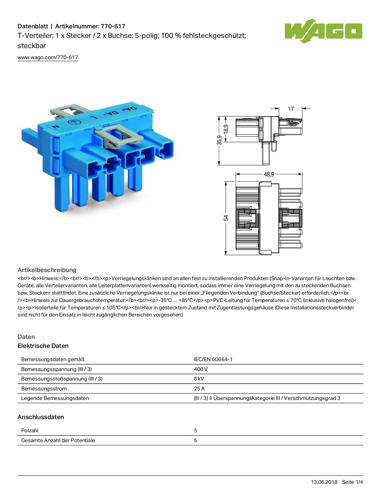 WAGO 770-617 Datasheet - ManualMachine.com