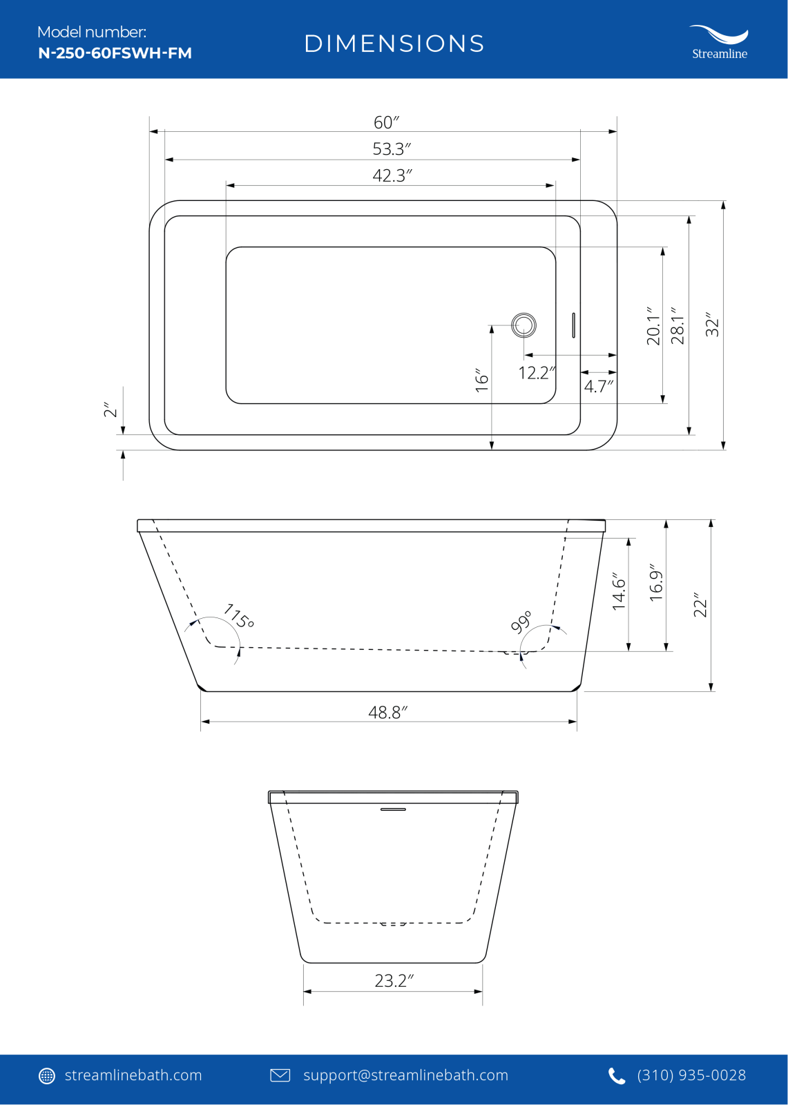Streamline Bath SLBH6090 Specifications - ManualMachine.com