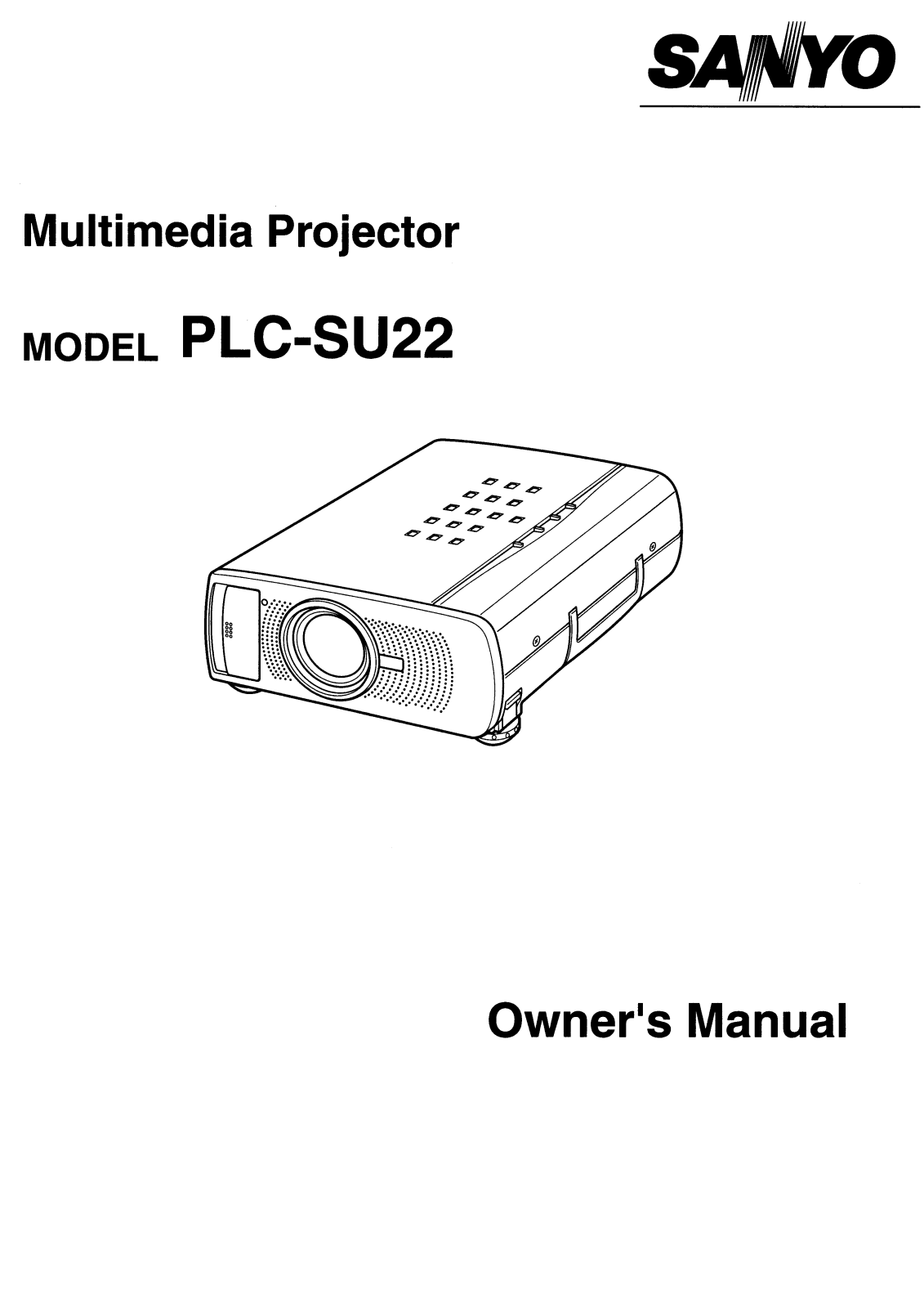 Sanyo PLC-SU22 Instruction Manual