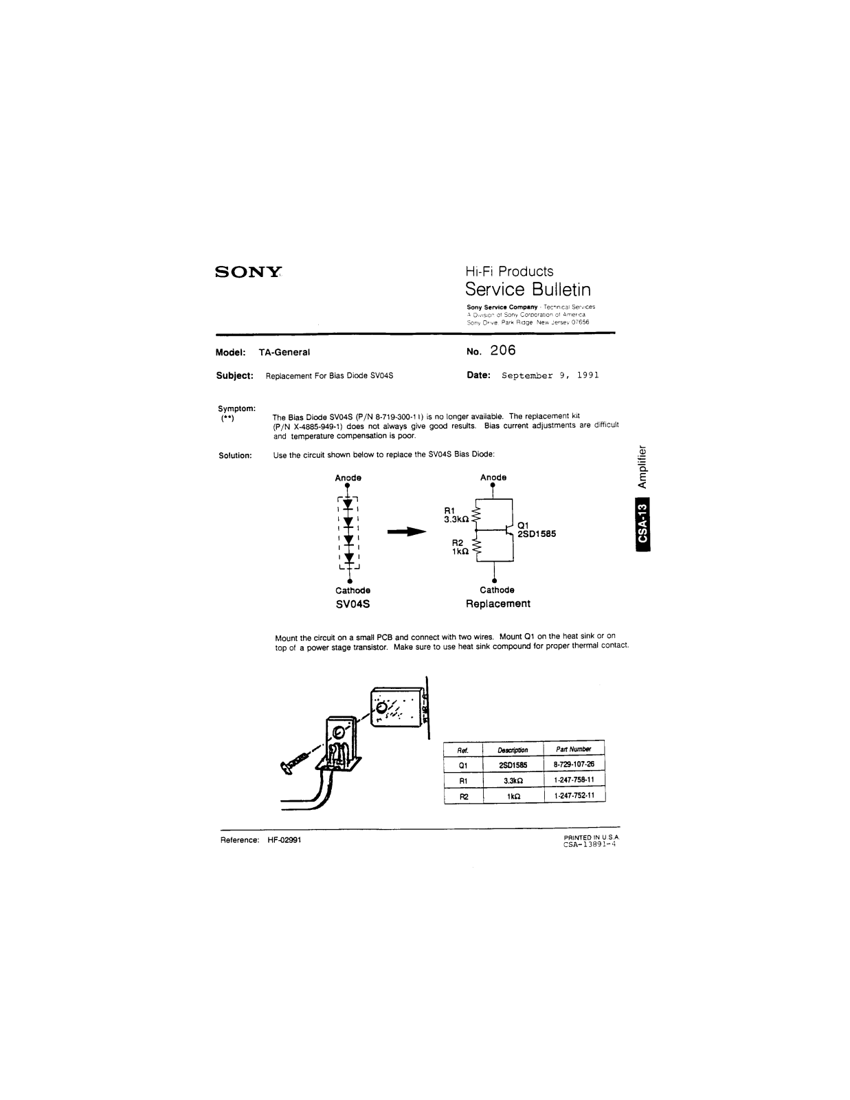 Sony TA-General Service Manual