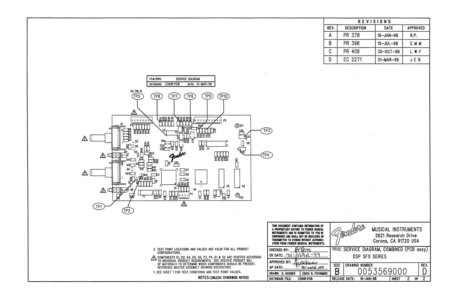 Fender SFX-DSP-Module Schematic