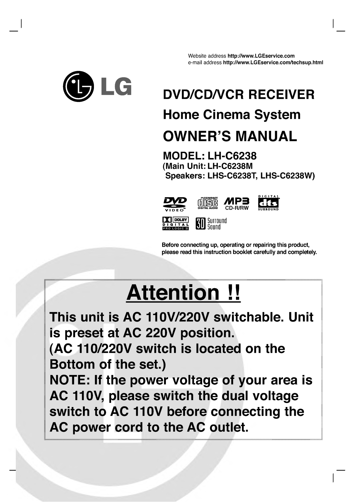 LG LH-C6238 User Manual