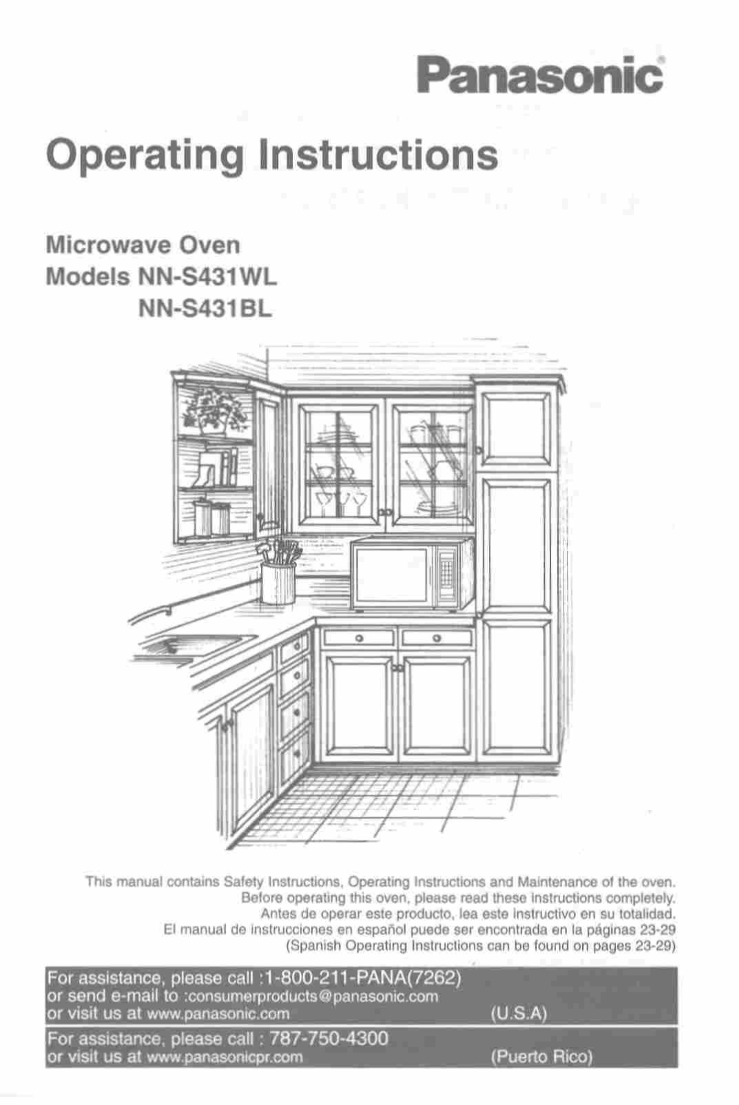 Panasonic NN-S431BL, NN-S431WL User Manual