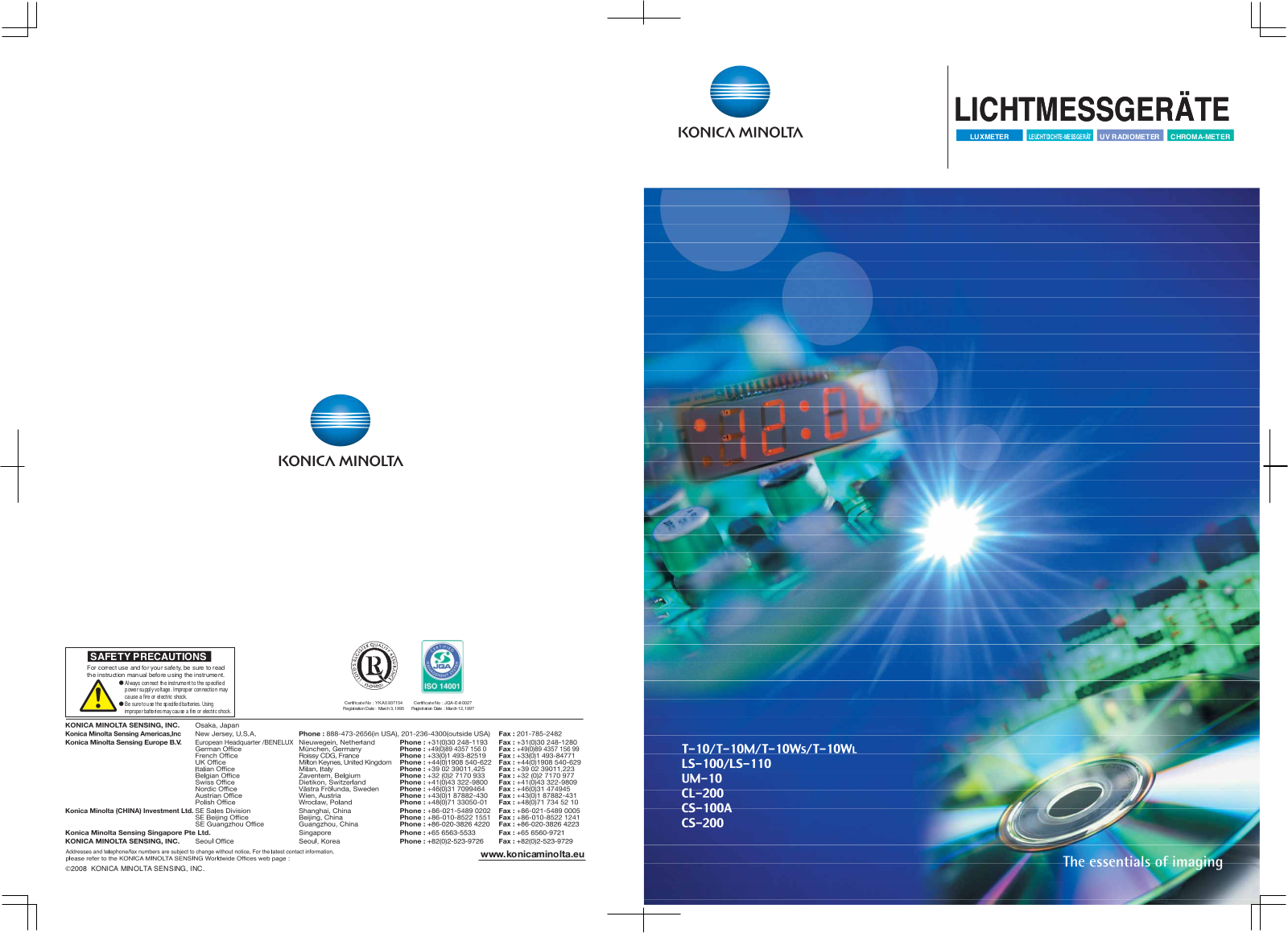 Konica minolta T-10, T-10M, T-10Ws, T-10Wl, LS-100 Brochure