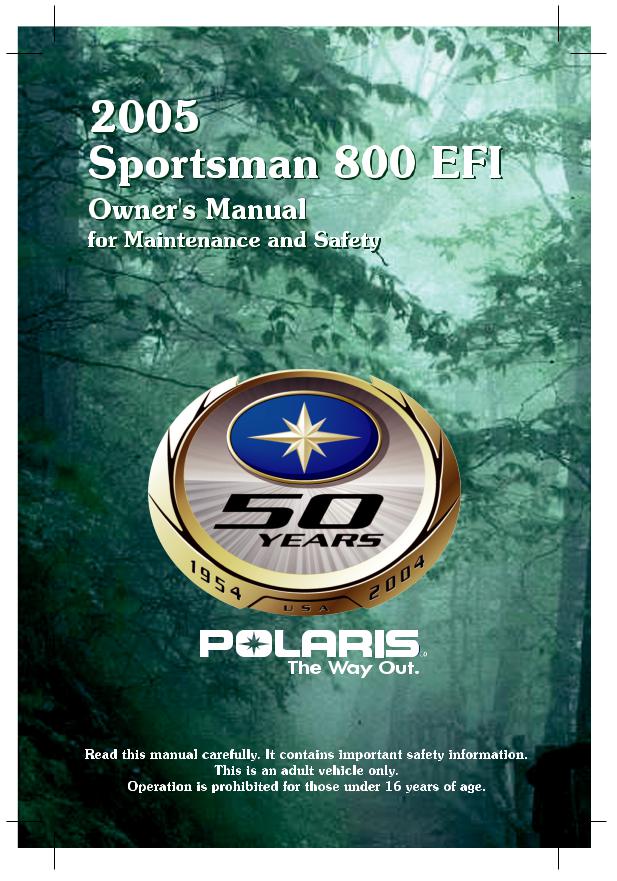 Polaris Sportsman 800 EFI User Manual