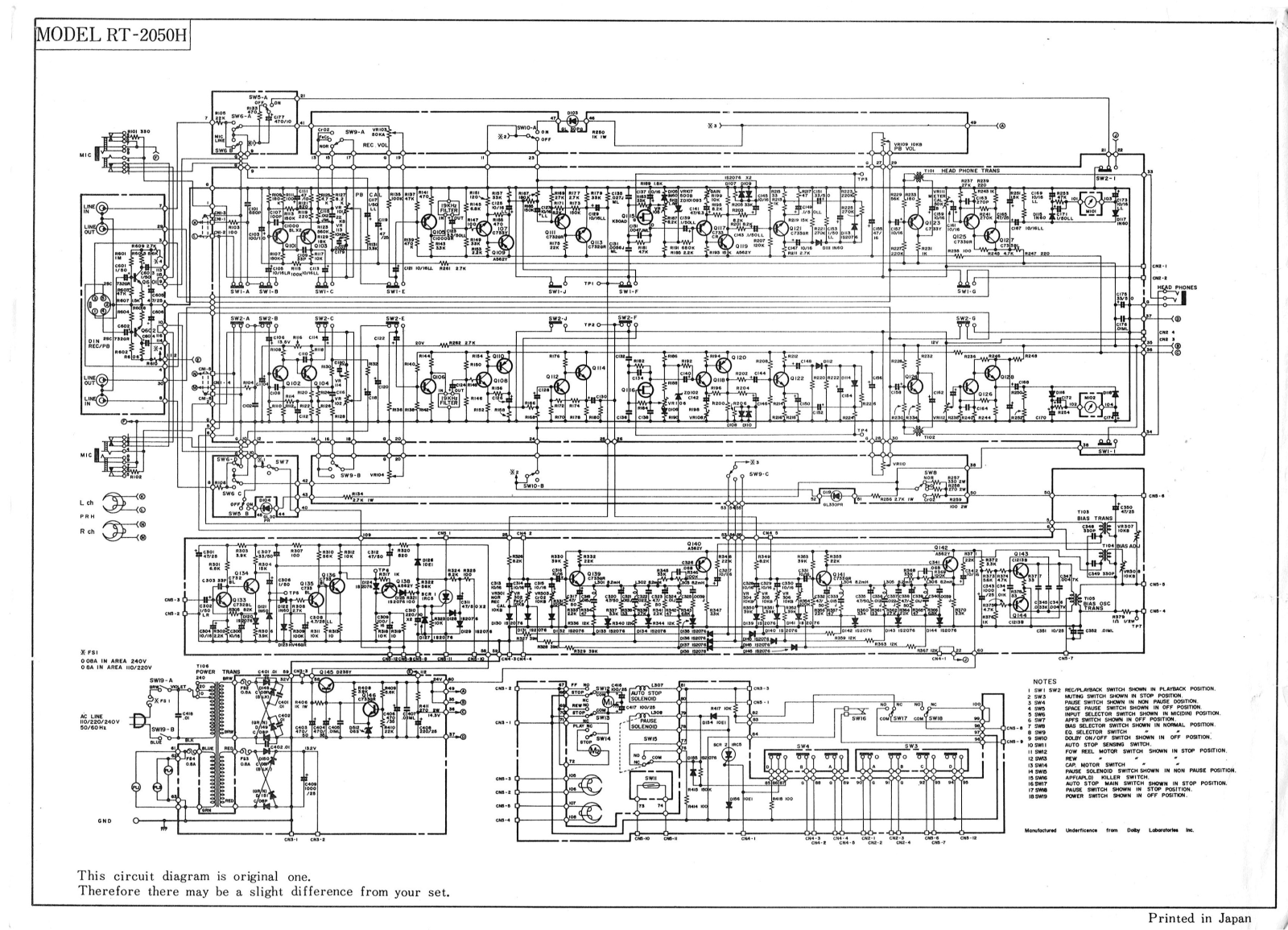 Optonica RT-2050 Schematic