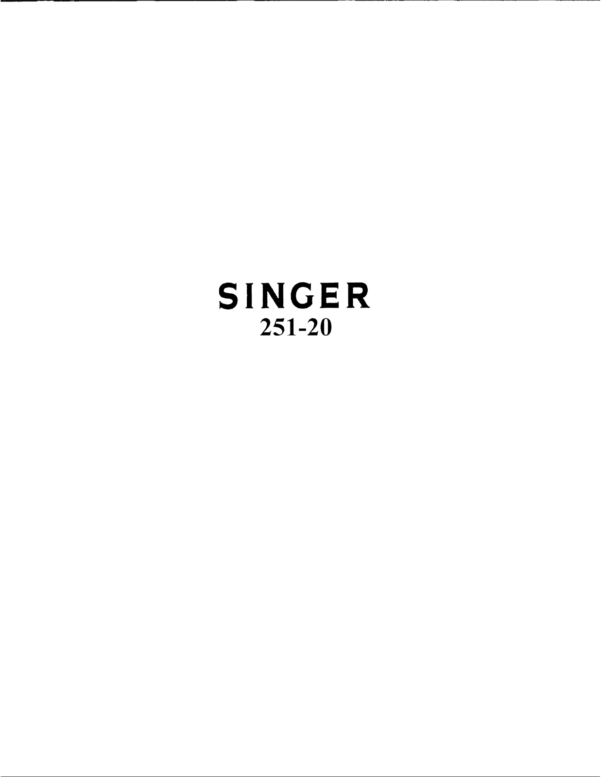 SINGER 251-20 Parts List