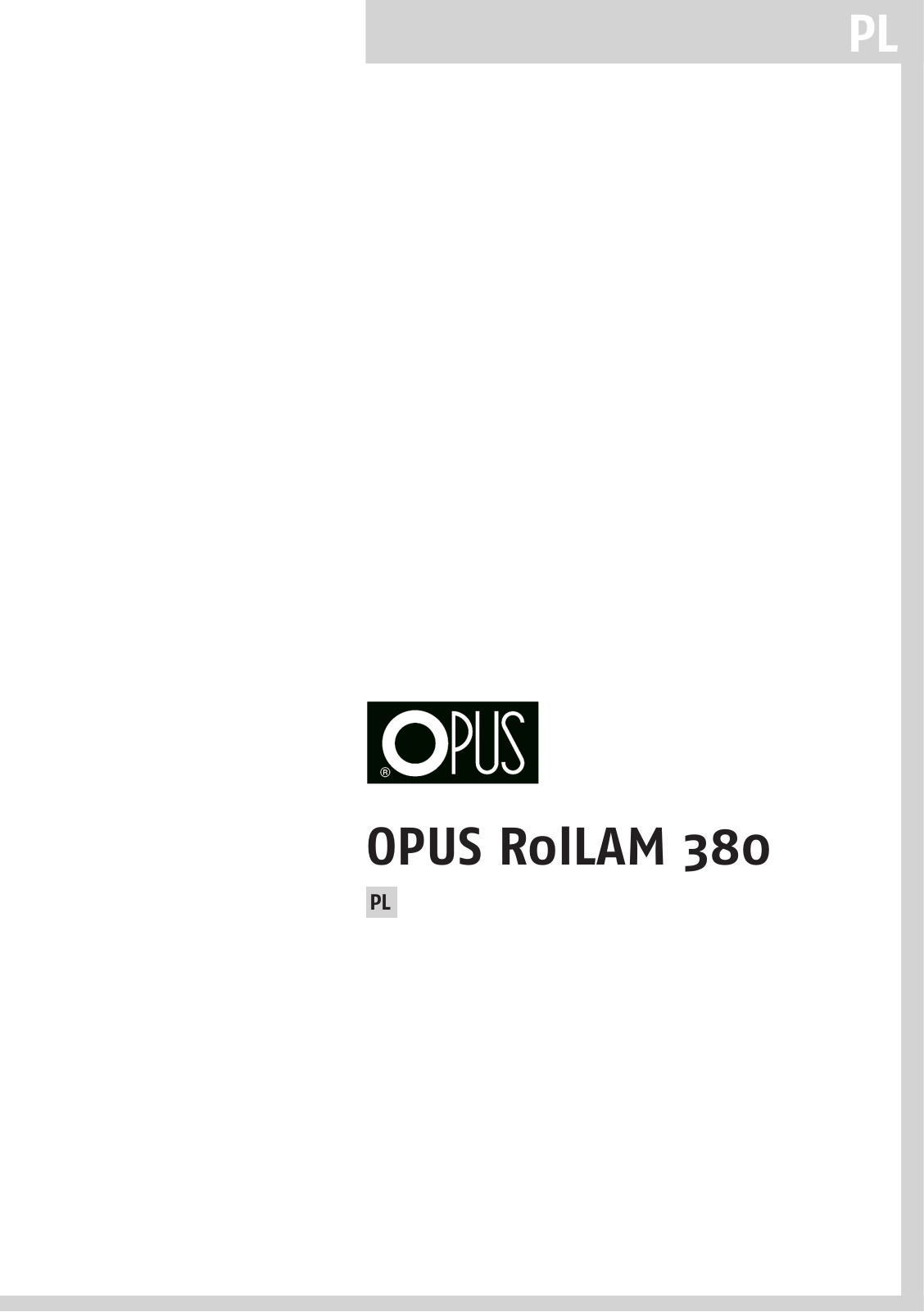 Opus RolLAM 380 User Manual