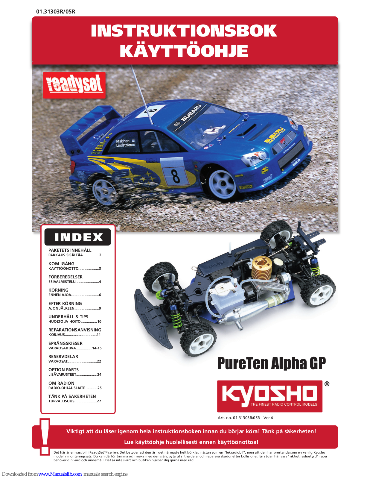 Kyosho PureTen Alpha GP Instructions Manual