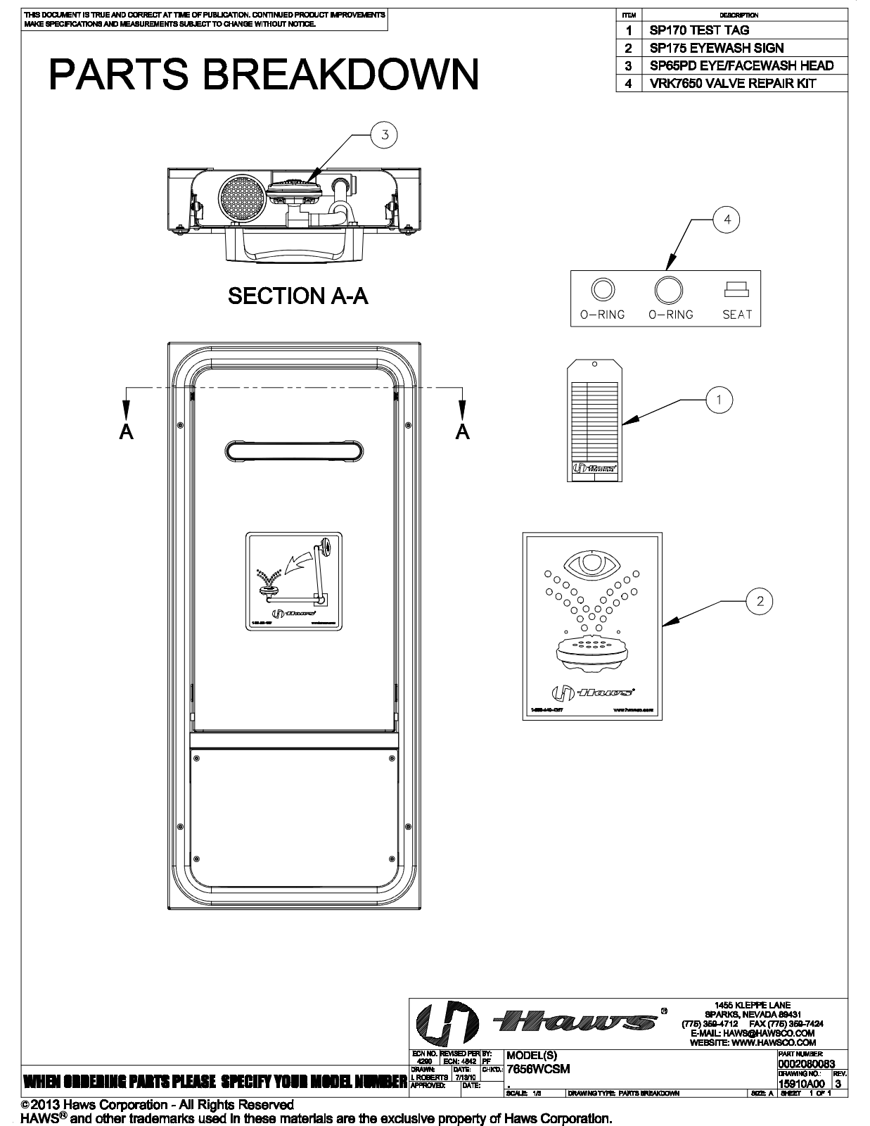 Haws 7656WCSM Shematics