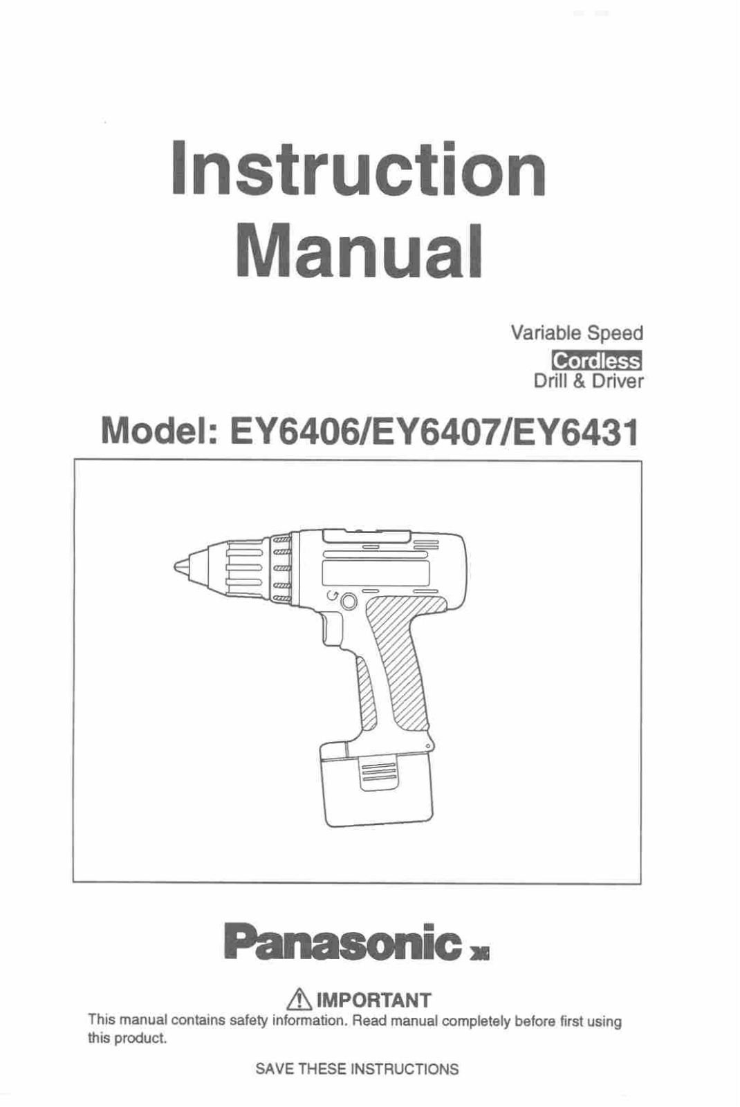 Panasonic EY6431, EY6407 User Manual