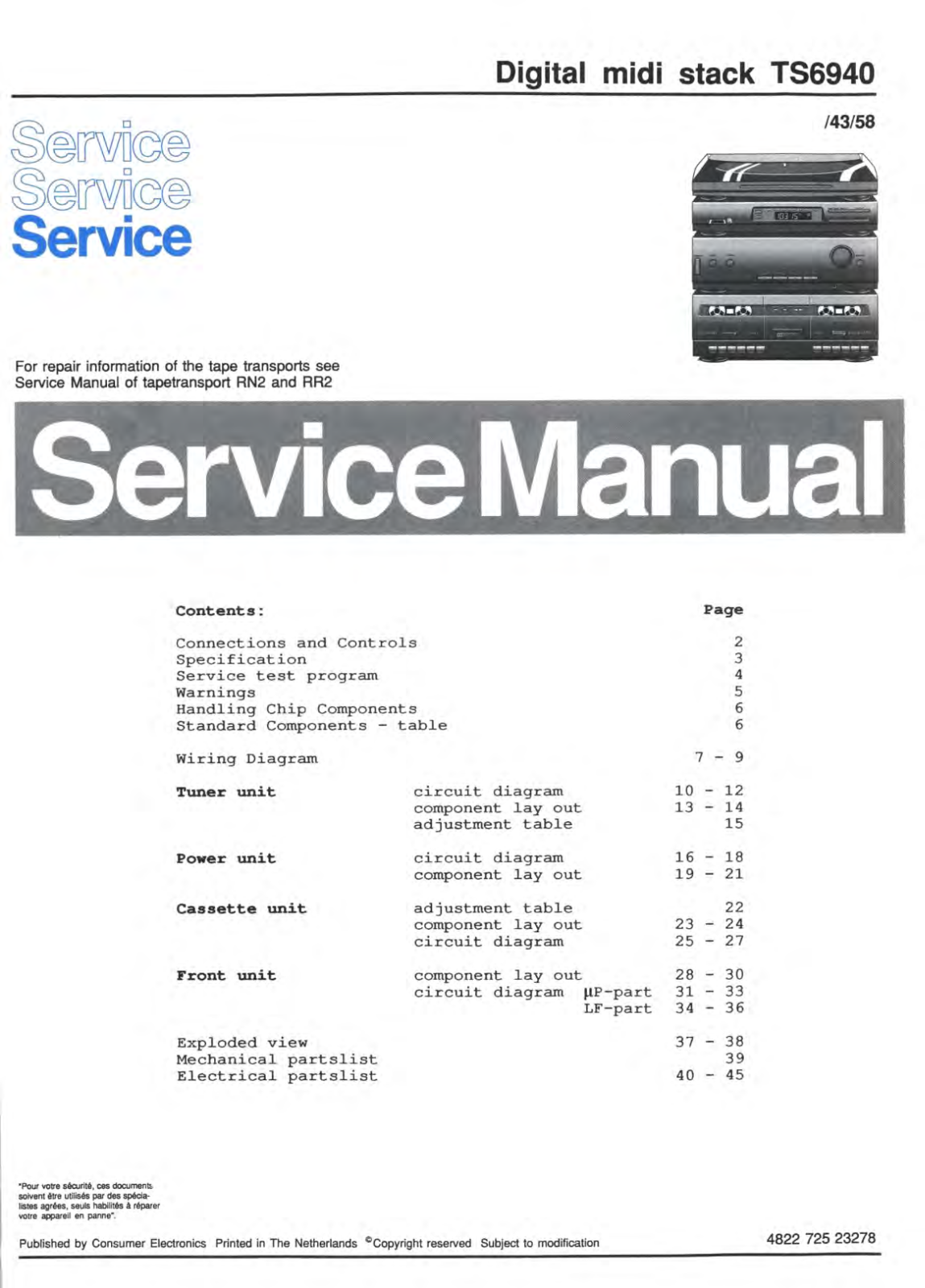 Philips TS-6940 Service Manual