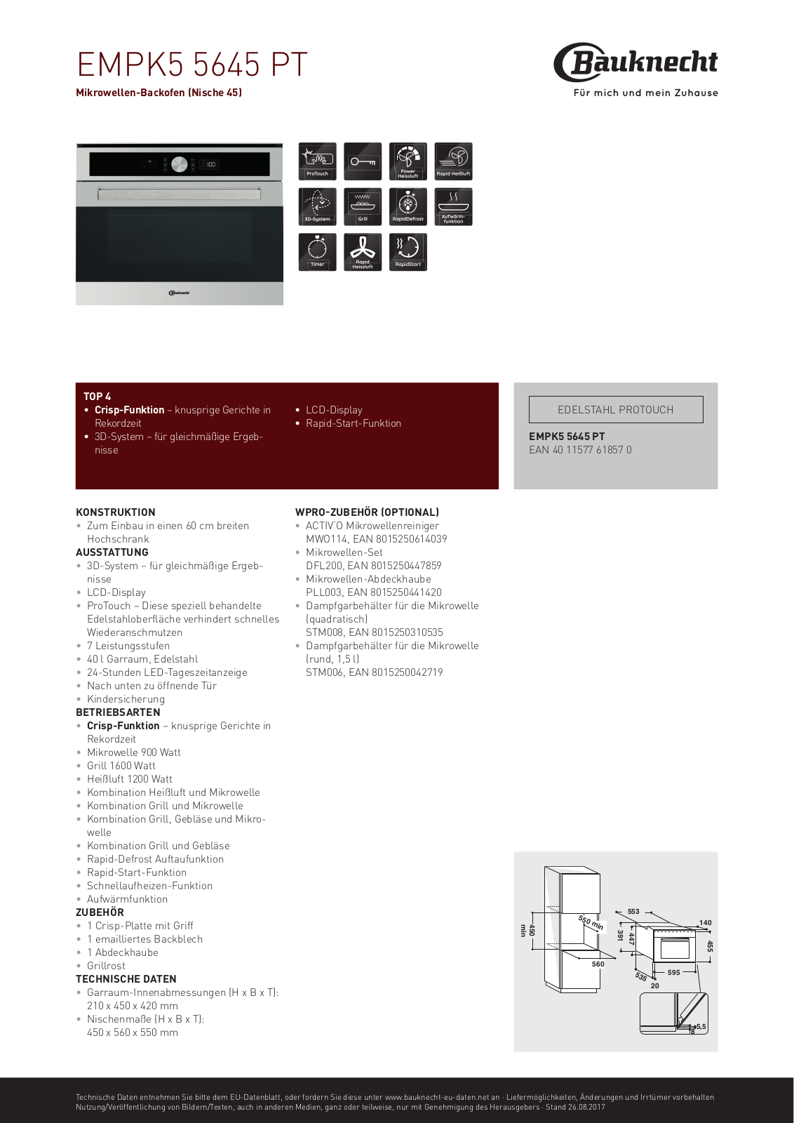 Bauknecht EMPK5 5645 PT User Manual