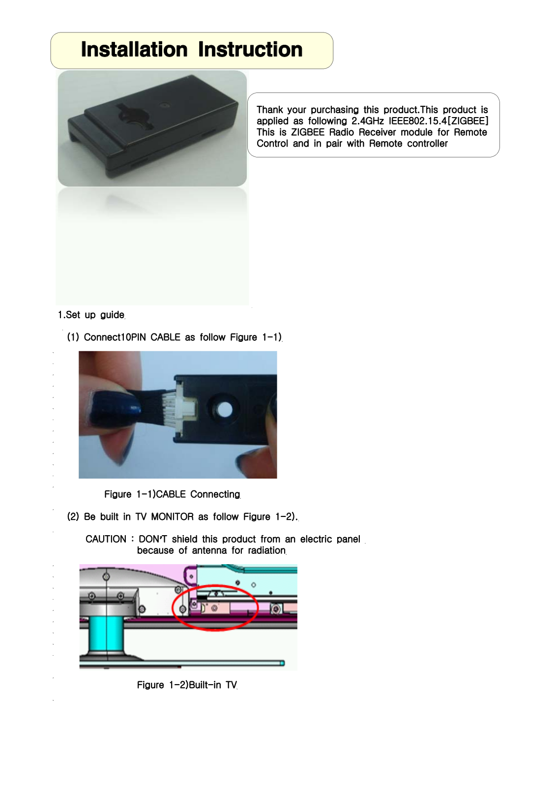 Samsung SWPZ01-RX Installation Instruction Manual