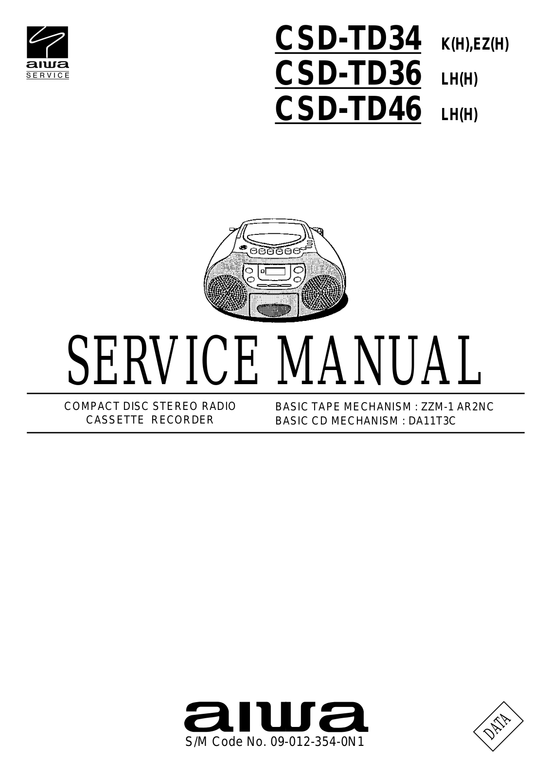 Aiwa CSDTD-34, CSDTD-36, CSDTD-46 Service manual