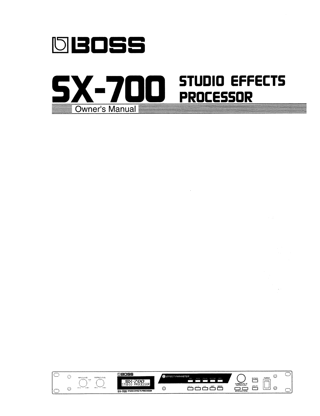 Roland Corporation SX-700 Owner's Manual