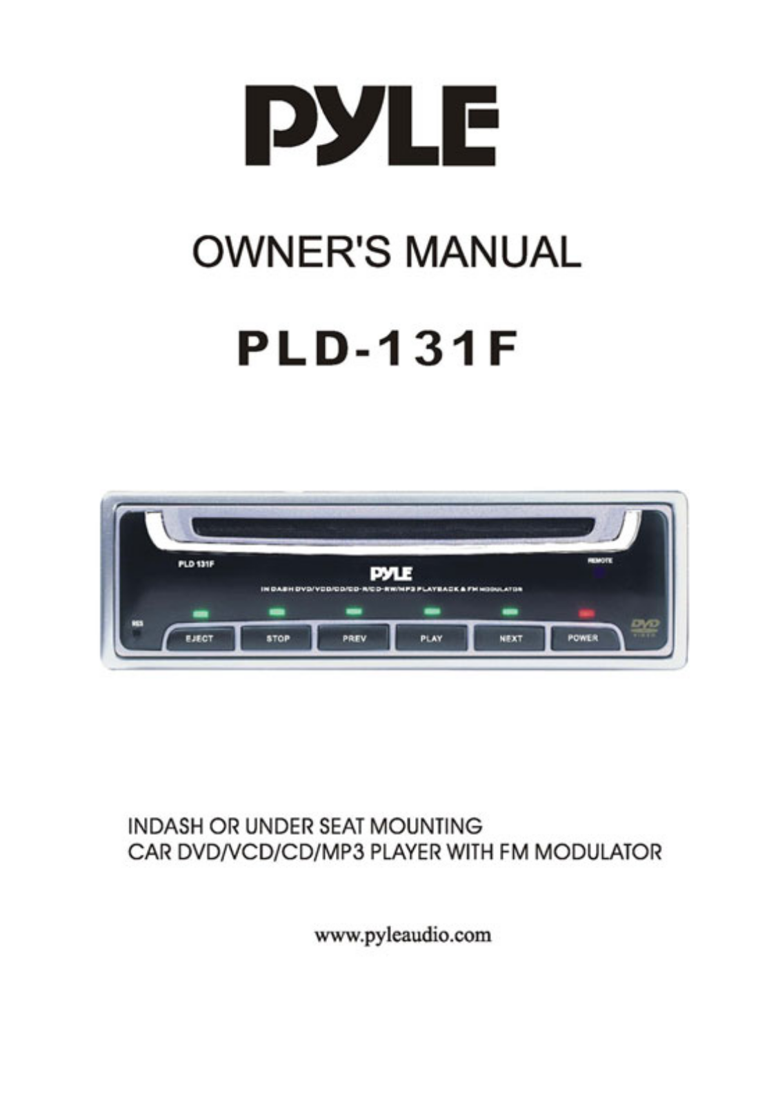 PYLE Audio PLD-131F User Manual