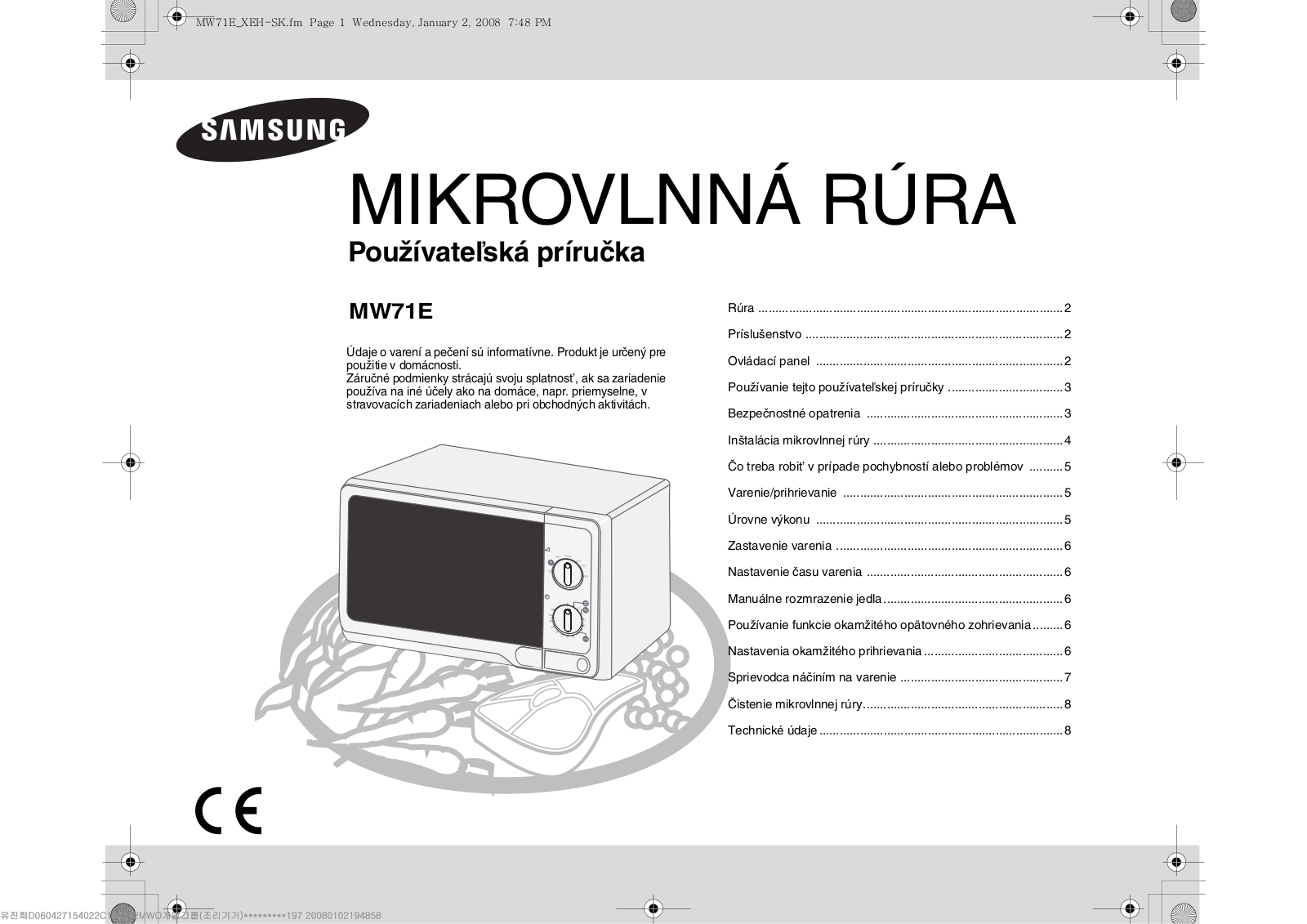 Samsung MW71E User Manual